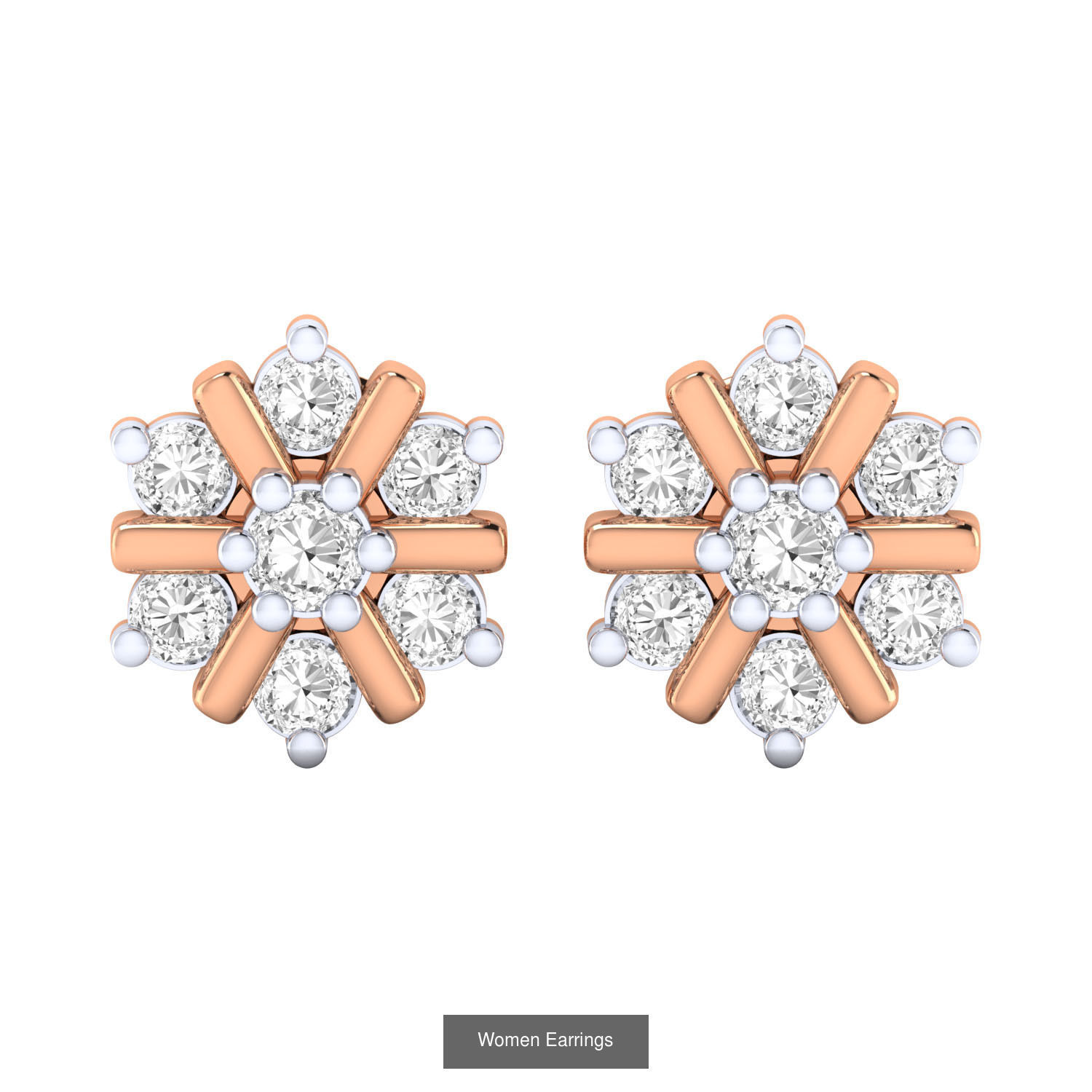 103 Women Earrings  3D Model Collection_131