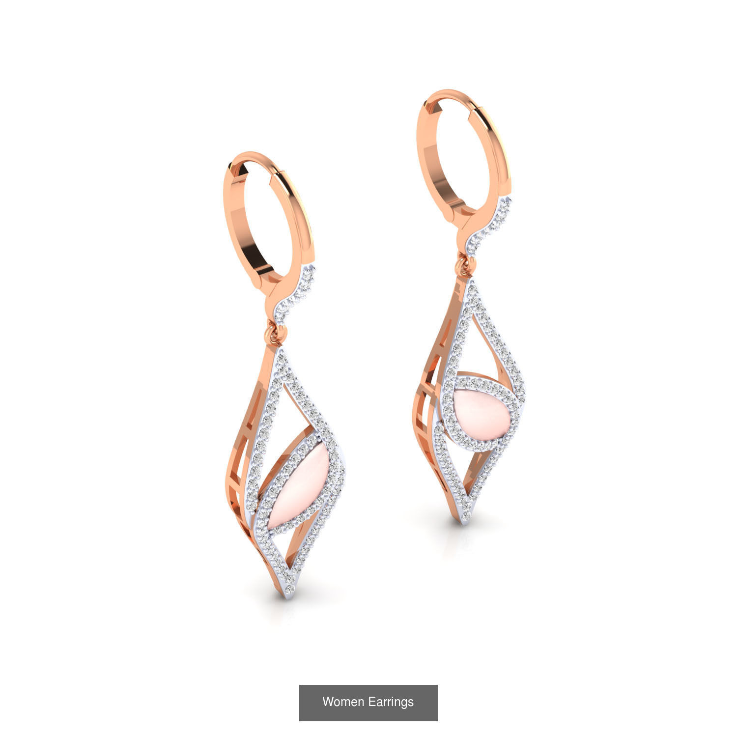103 Women Earrings  3D Model Collection_139
