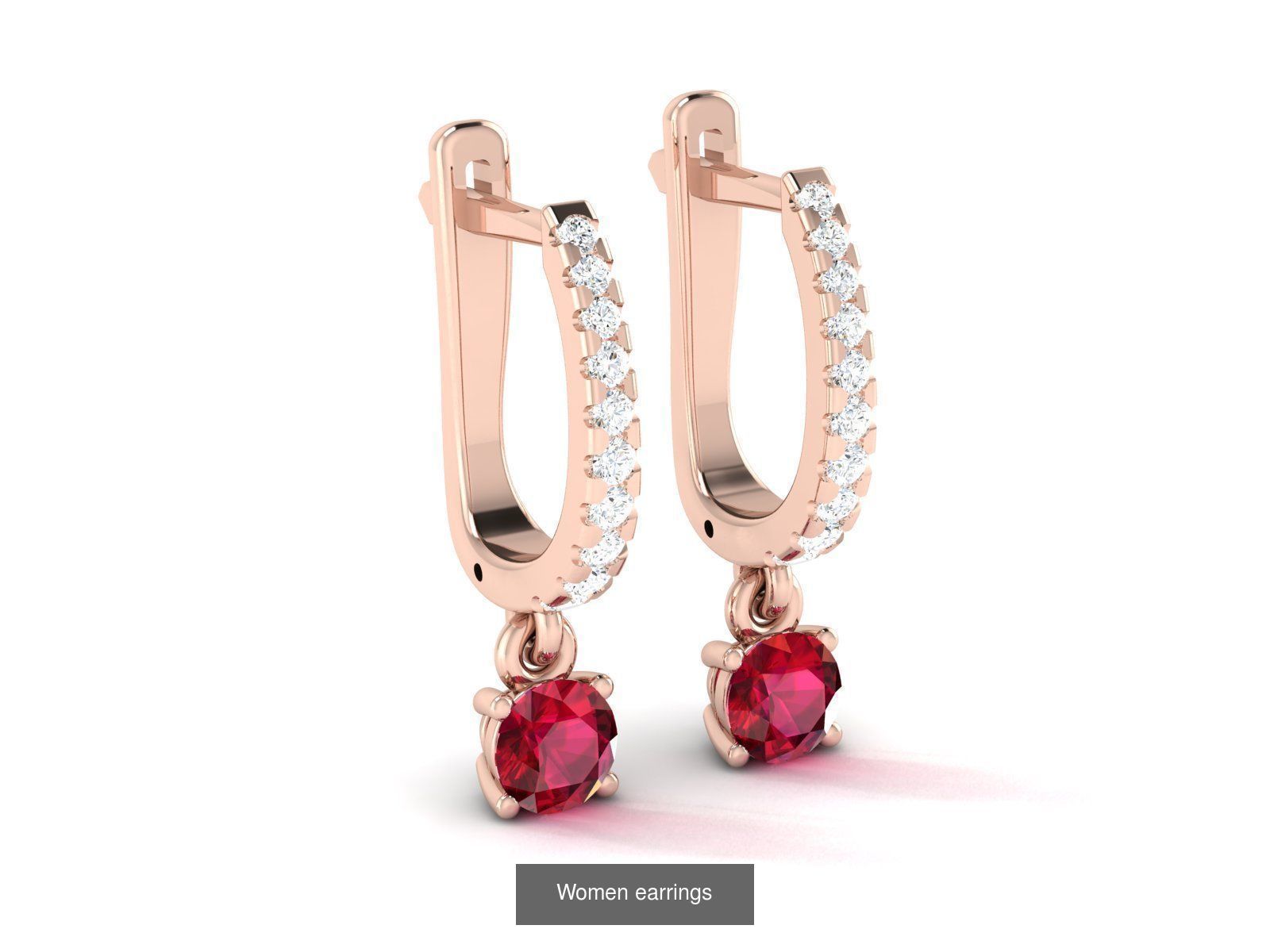 103 Women Earrings  3D Model Collection_68