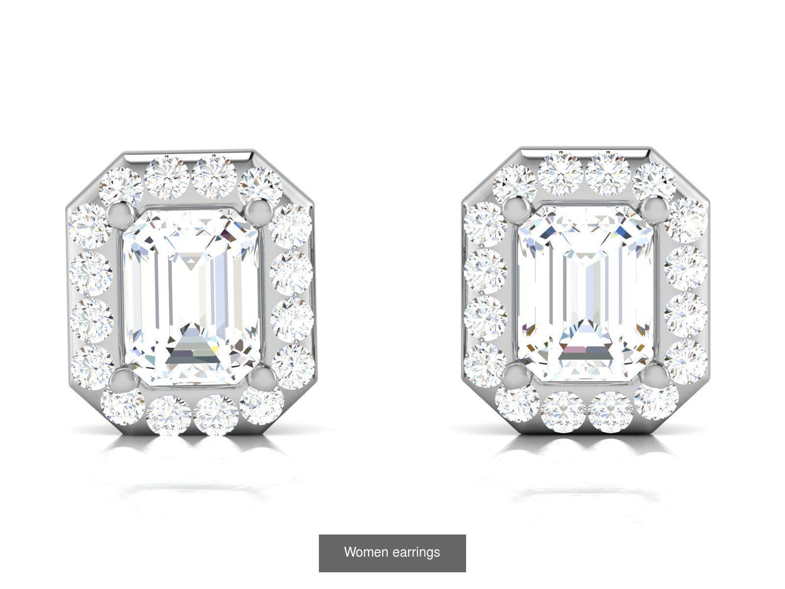 103 Women Earrings  3D Model Collection_63