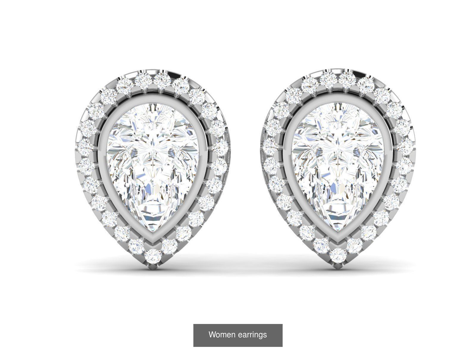103 Women Earrings  3D Model Collection_99
