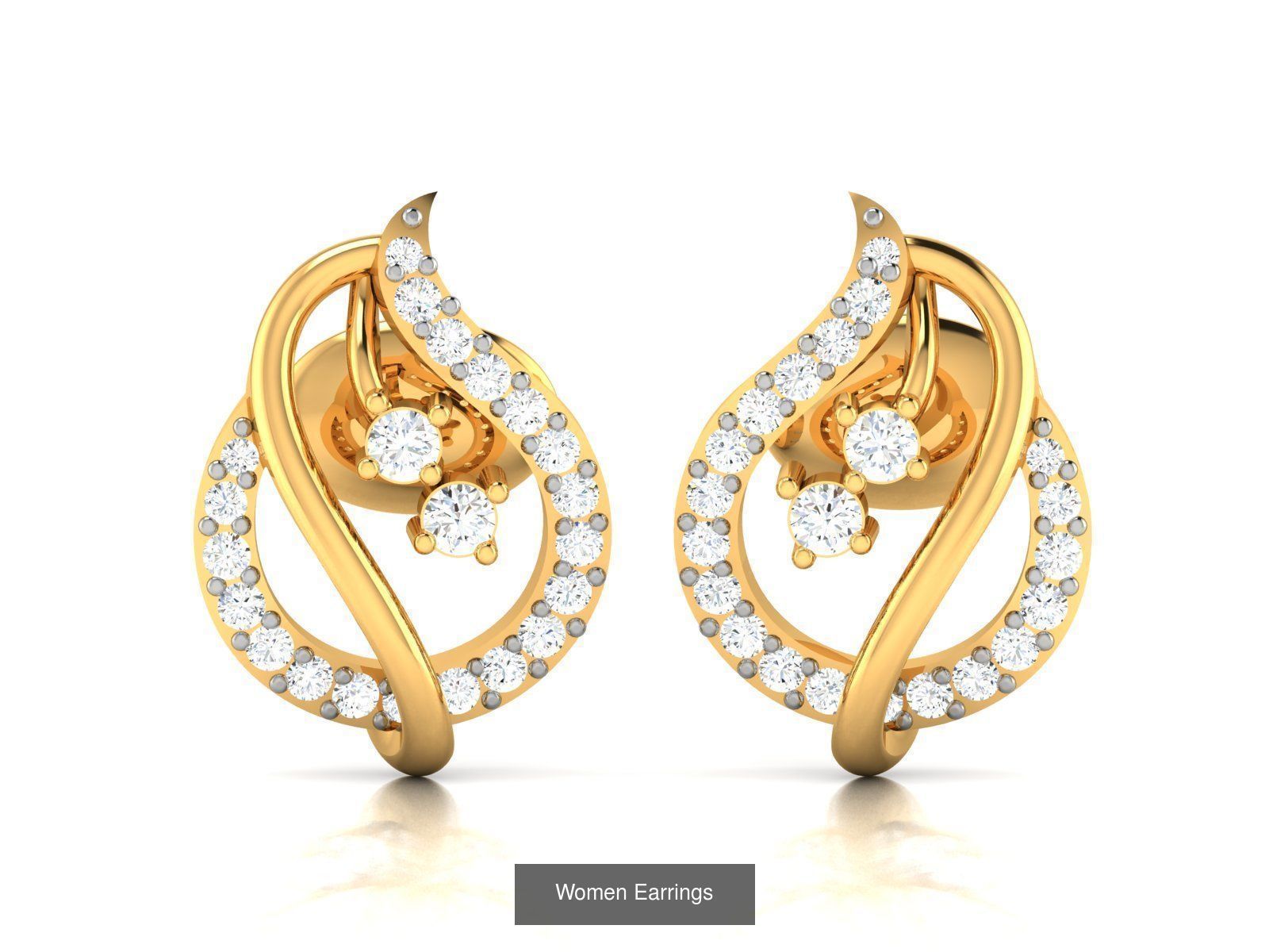 103 Women Earrings  3D Model Collection_119