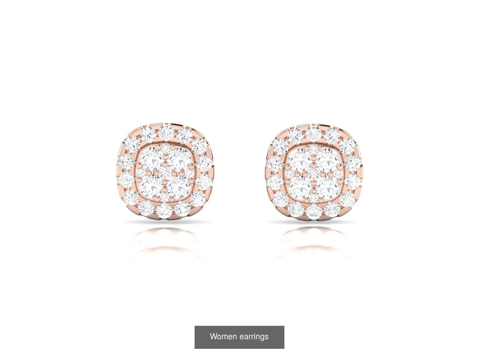 103 Women Earrings  3D Model Collection_51