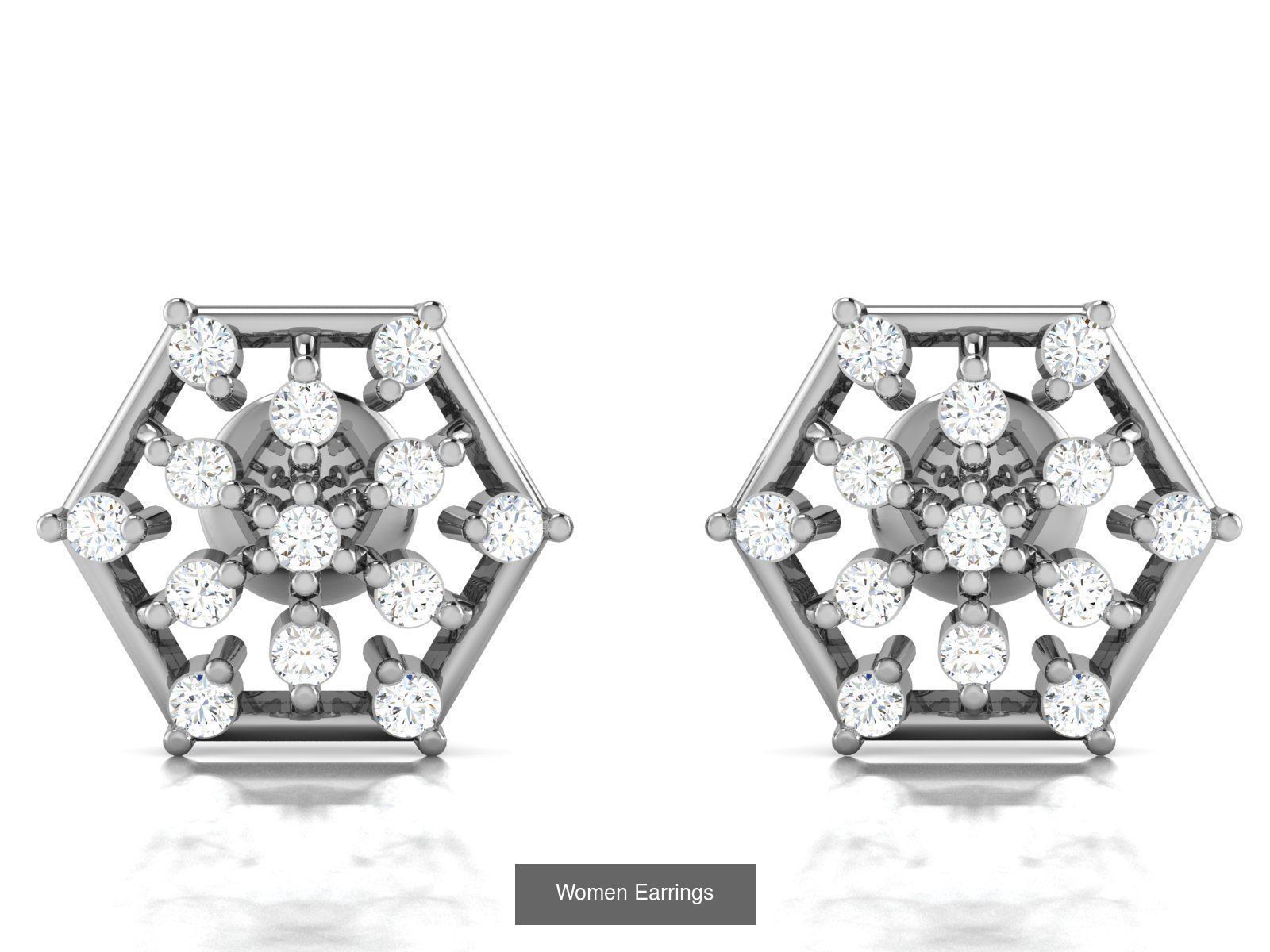 103 Women Earrings  3D Model Collection_108