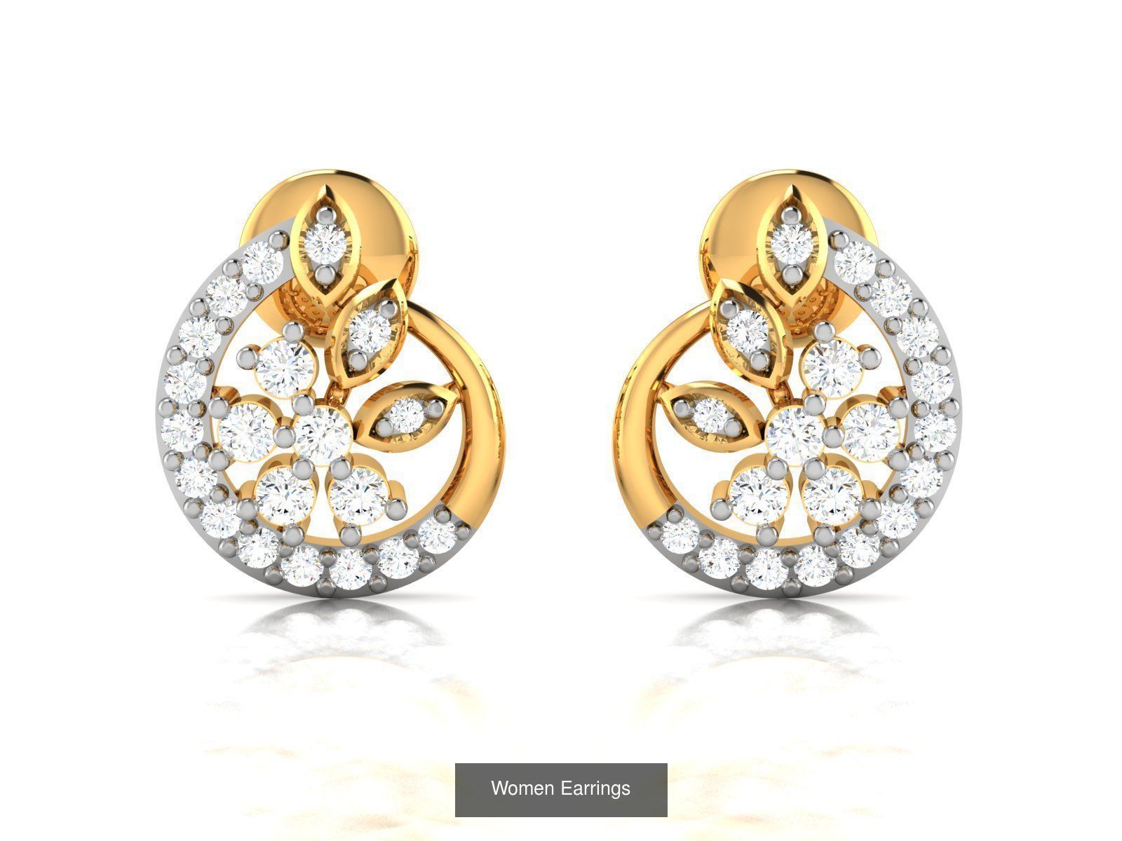103 Women Earrings  3D Model Collection_118