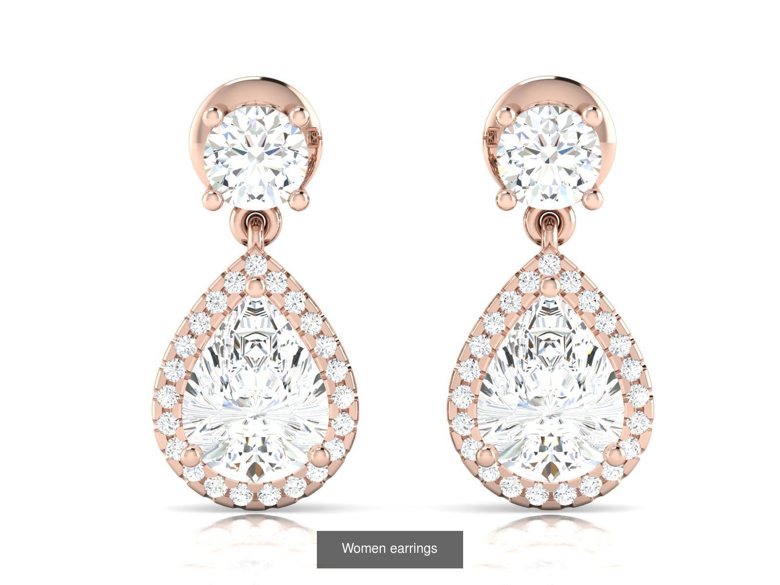 103 Women Earrings  3D Model Collection_55