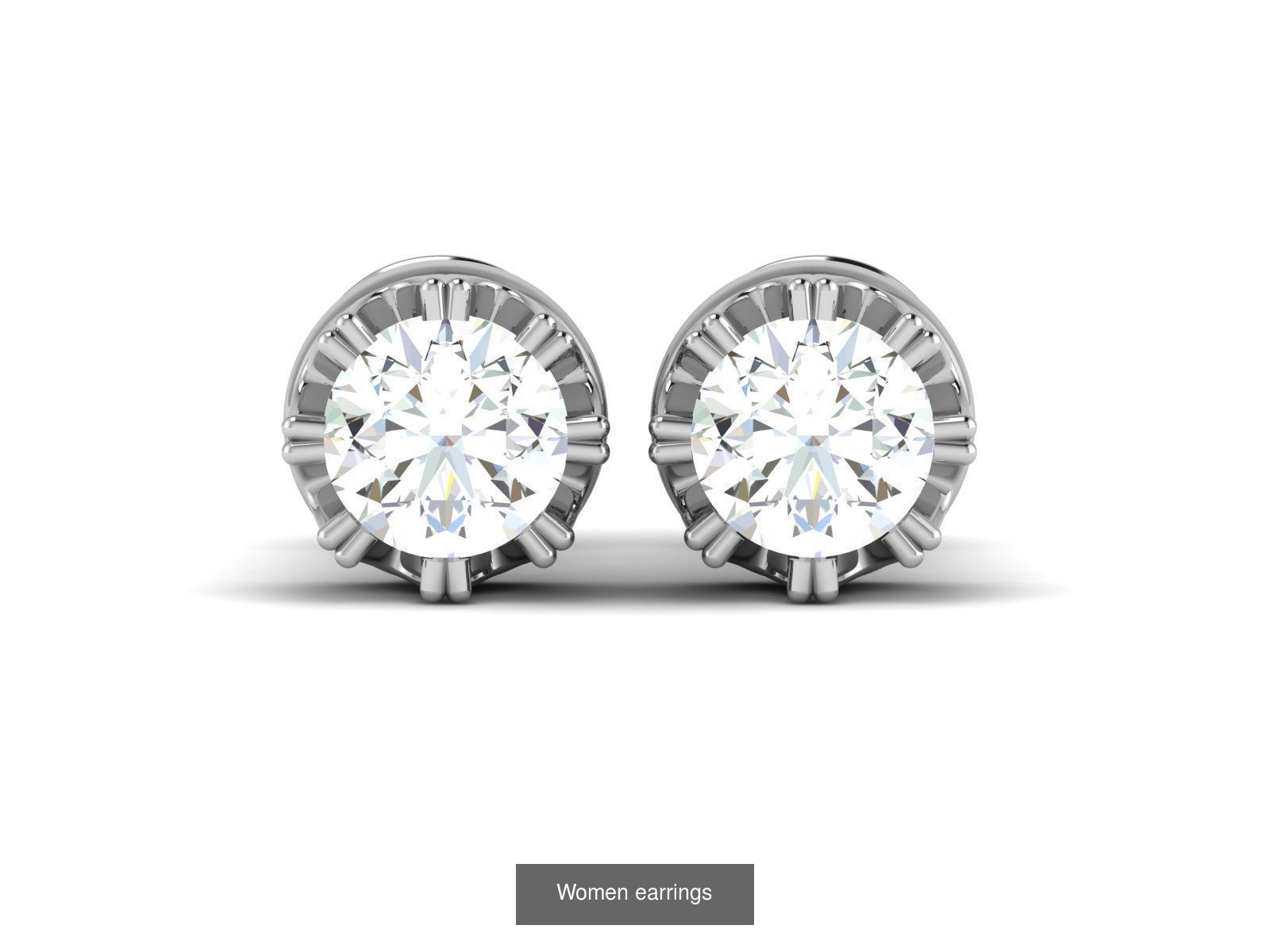 103 Women Earrings  3D Model Collection_102