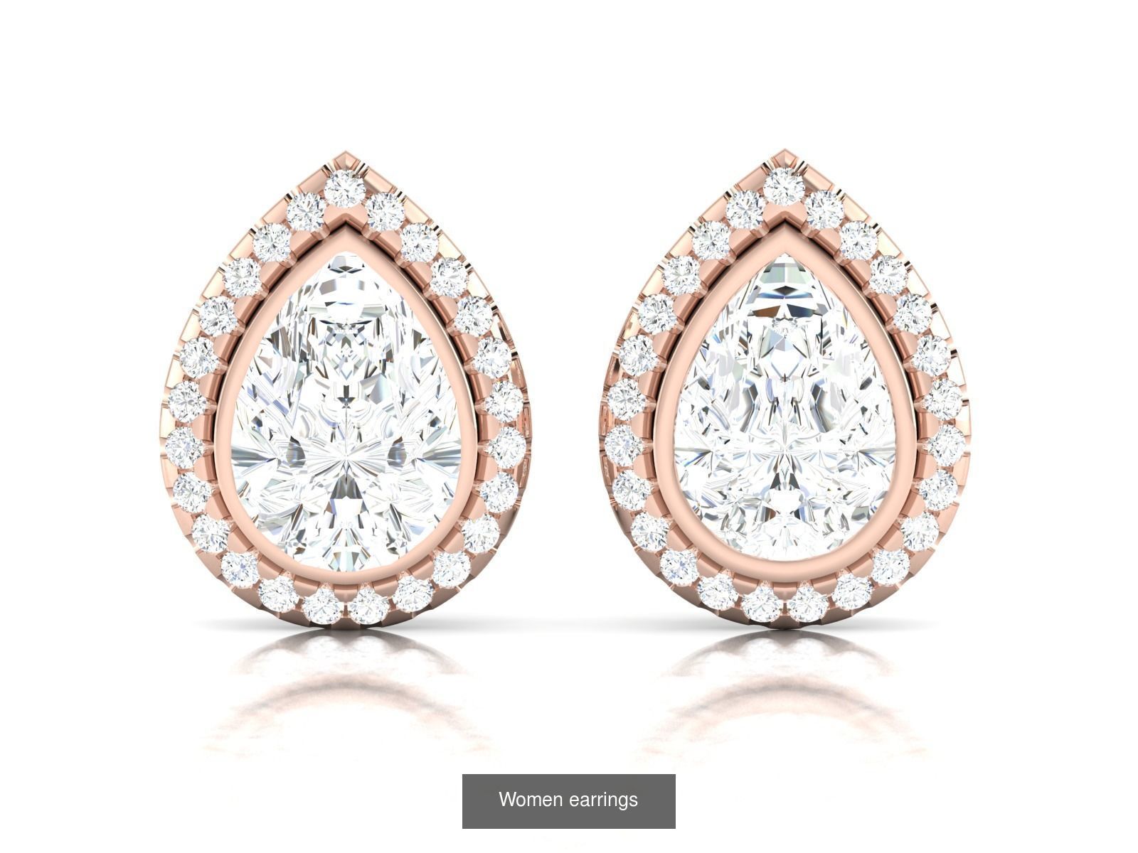 103 Women Earrings  3D Model Collection_53