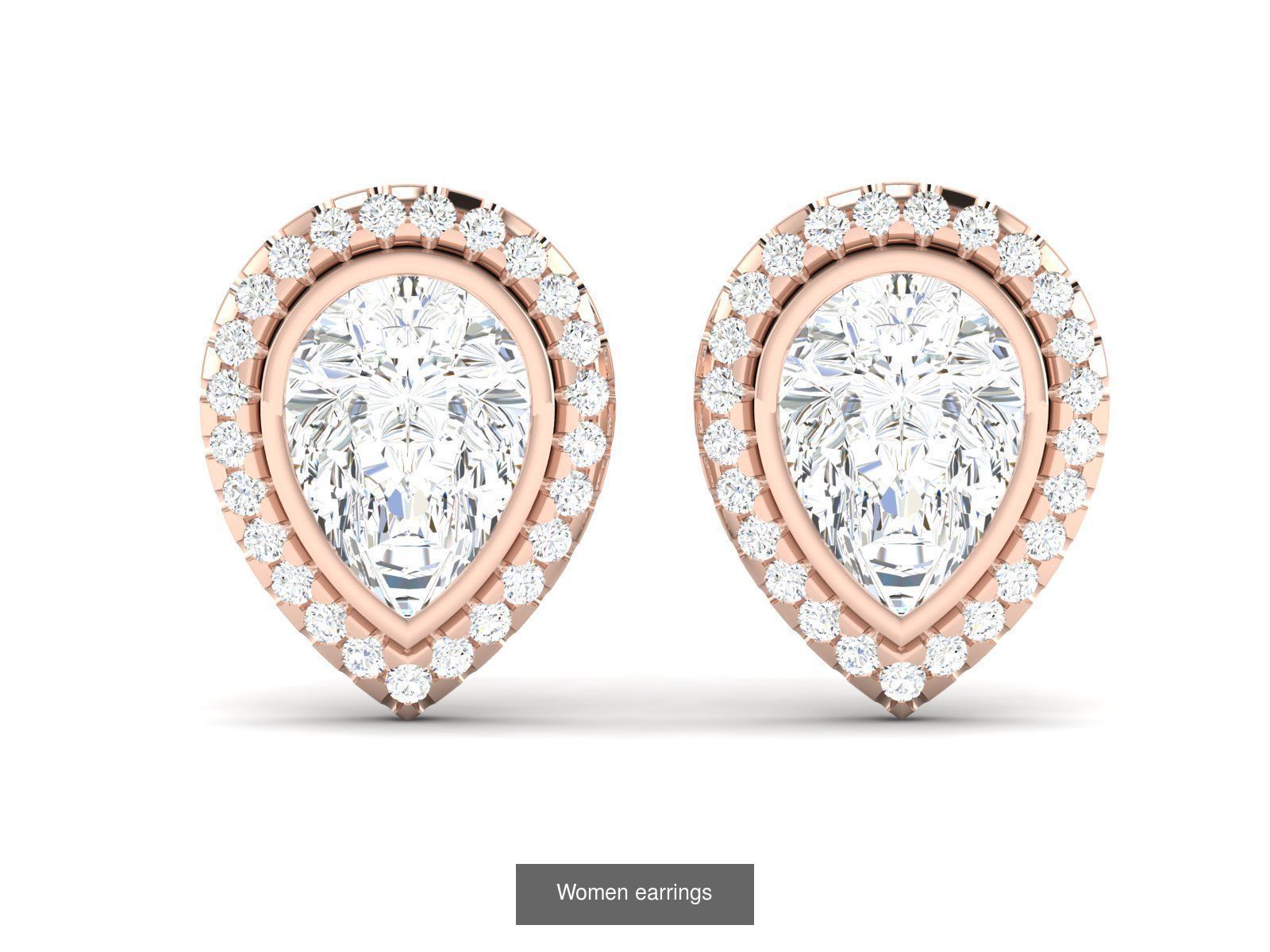 103 Women Earrings  3D Model Collection_52
