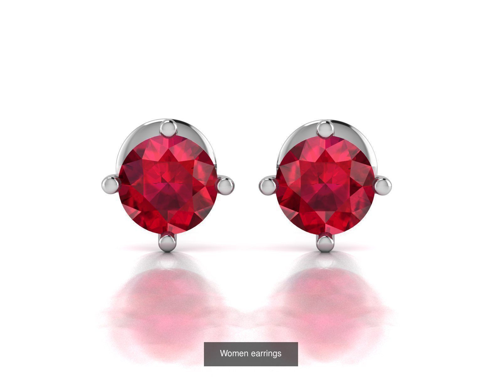103 Women Earrings  3D Model Collection_73