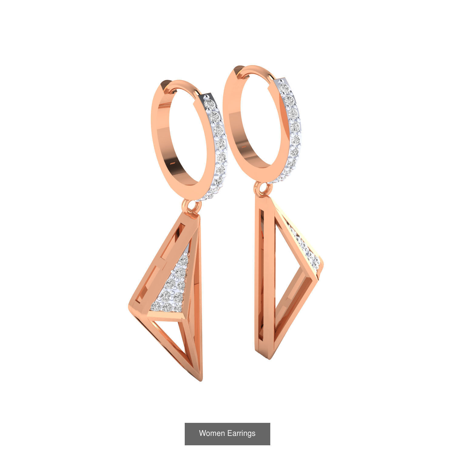 103 Women Earrings  3D Model Collection_140