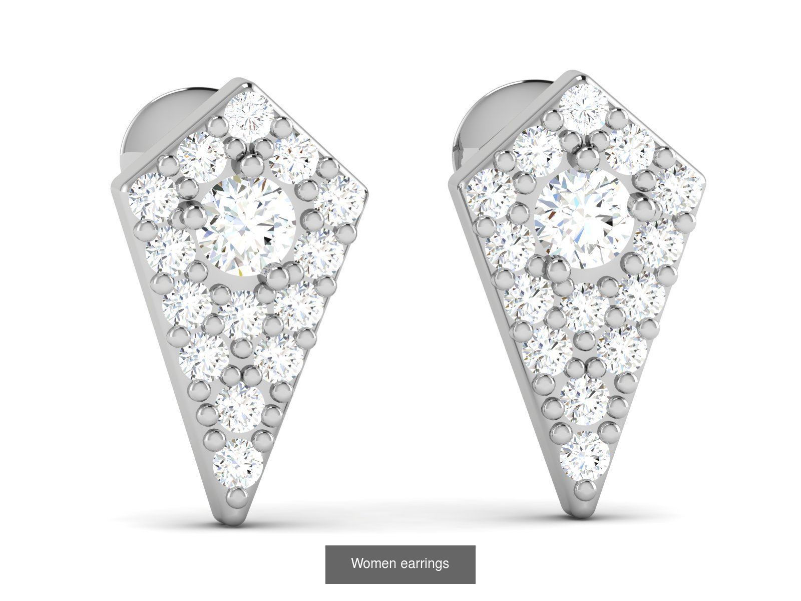 103 Women Earrings  3D Model Collection_97