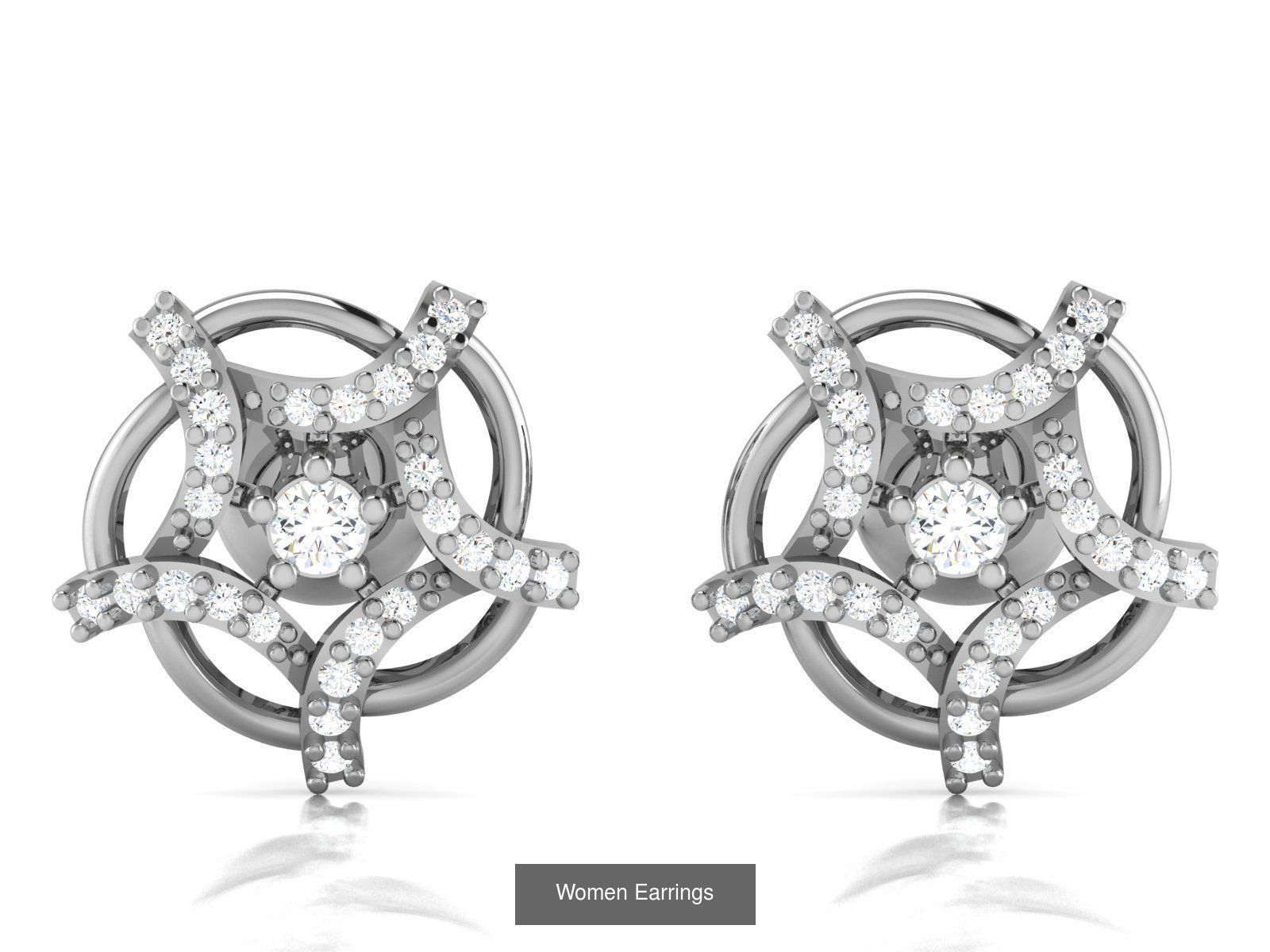 103 Women Earrings  3D Model Collection_109