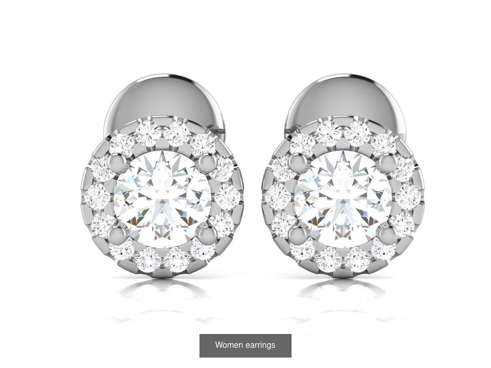 103 Women Earrings  3D Model Collection_45