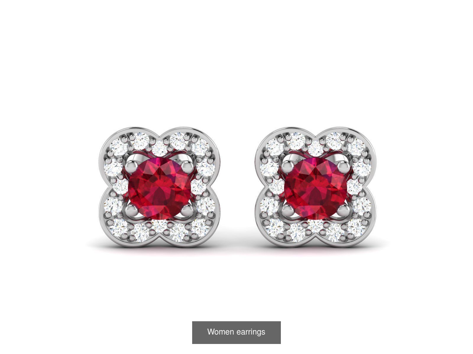 103 Women Earrings  3D Model Collection_87