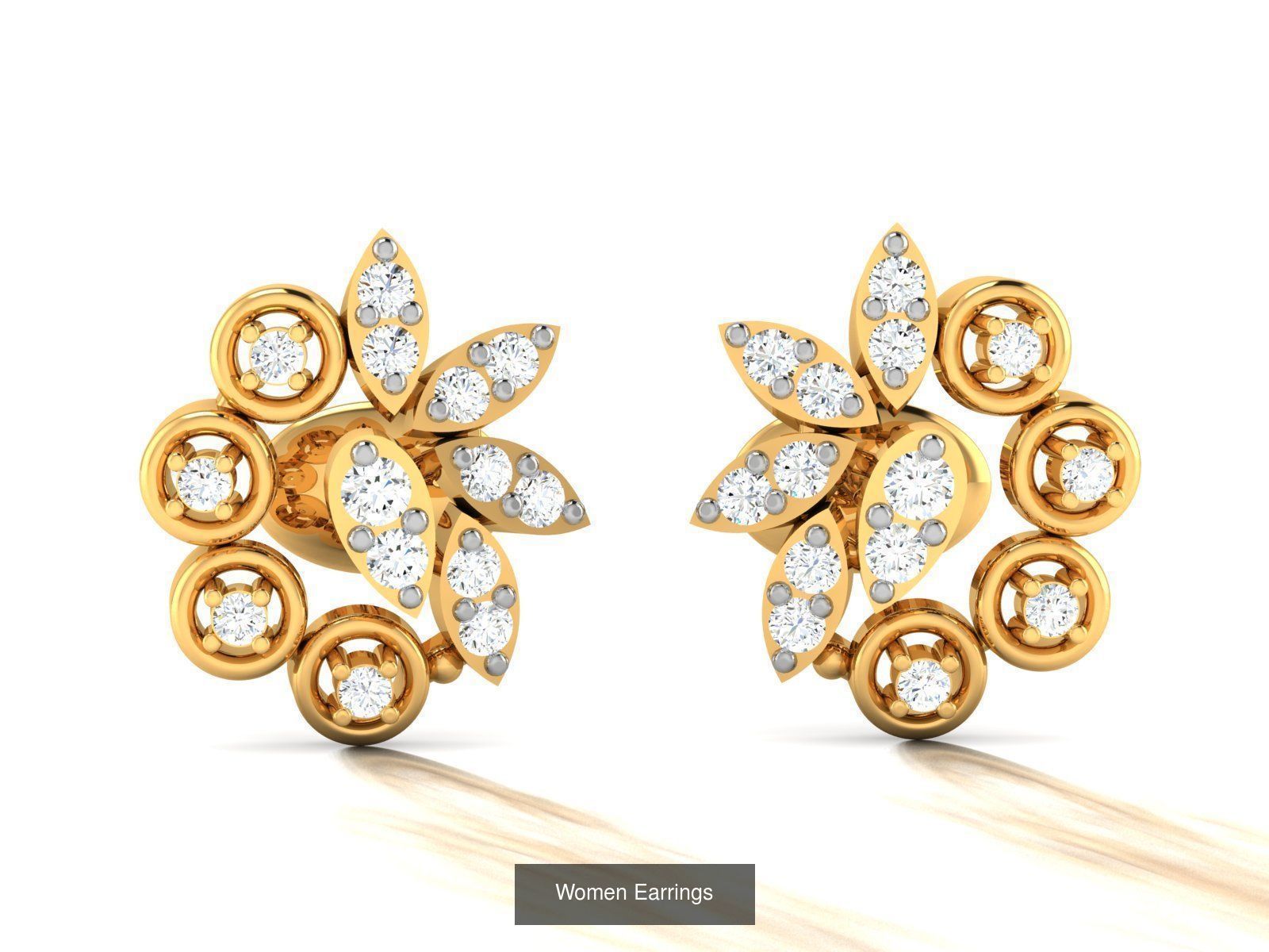 103 Women Earrings  3D Model Collection_121