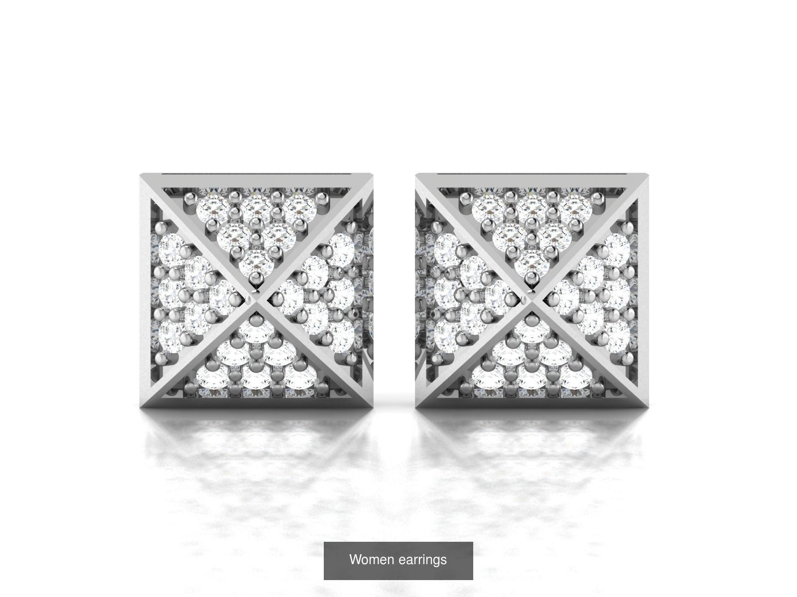 103 Women Earrings  3D Model Collection_66