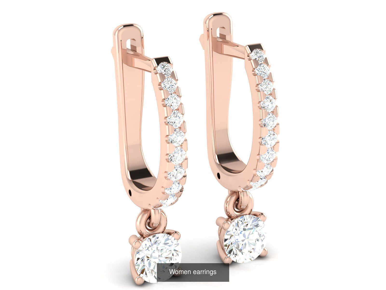 103 Women Earrings  3D Model Collection_43