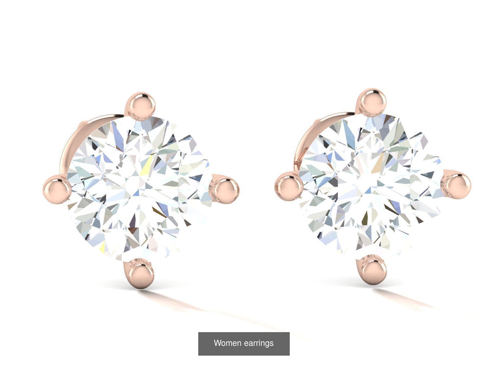 103 Women Earrings  3D Model Collection_48