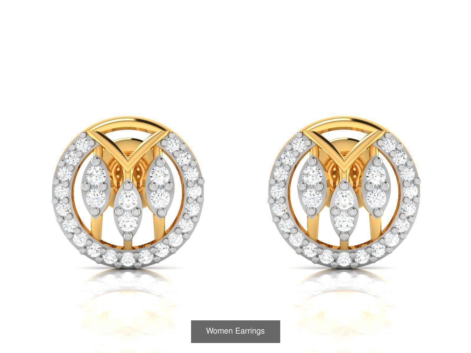 103 Women Earrings  3D Model Collection_116