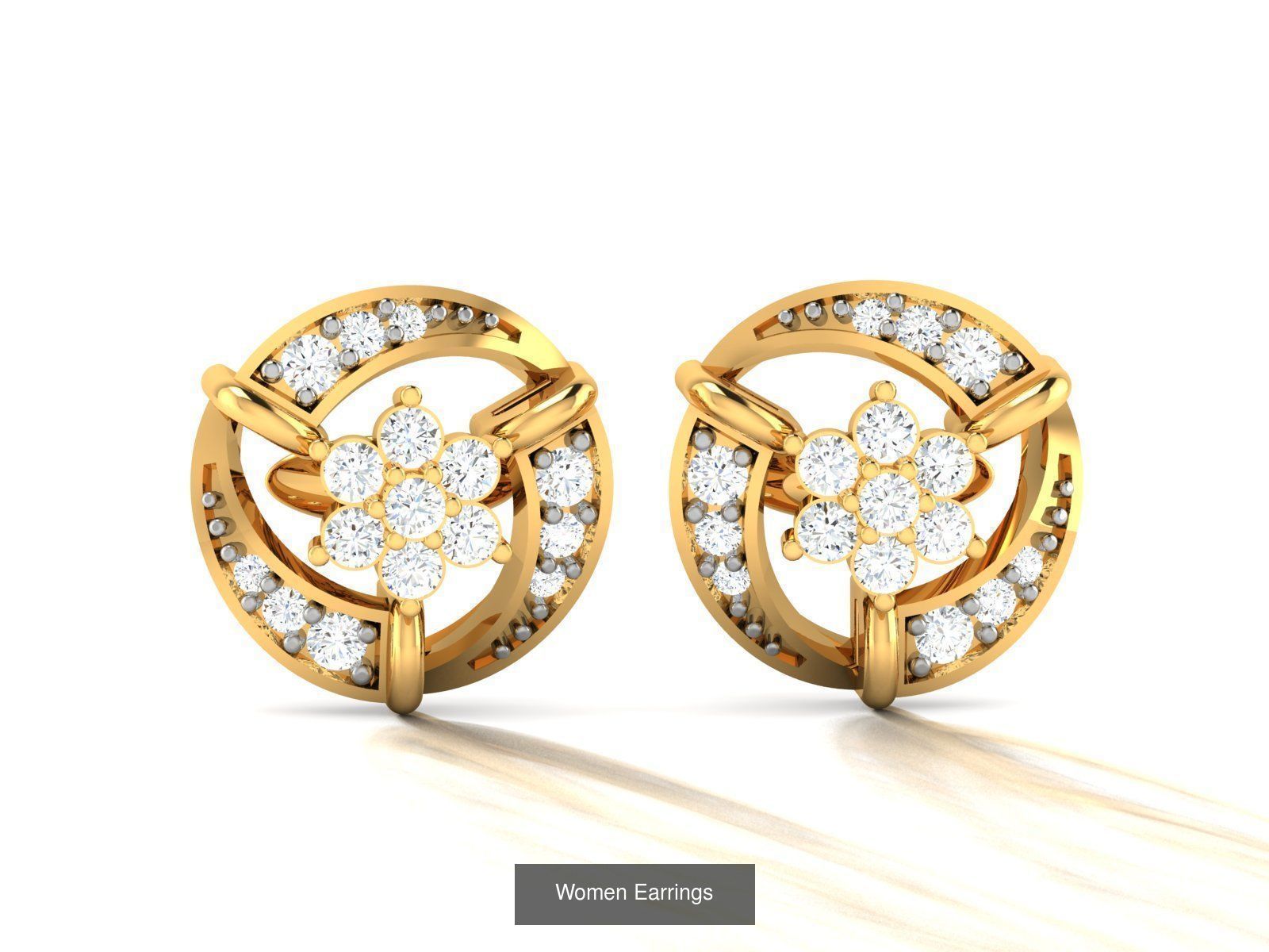 103 Women Earrings  3D Model Collection_125
