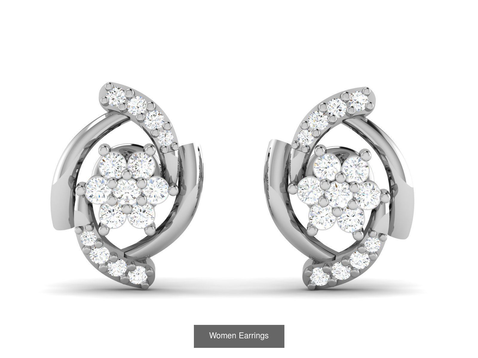 103 Women Earrings  3D Model Collection_112