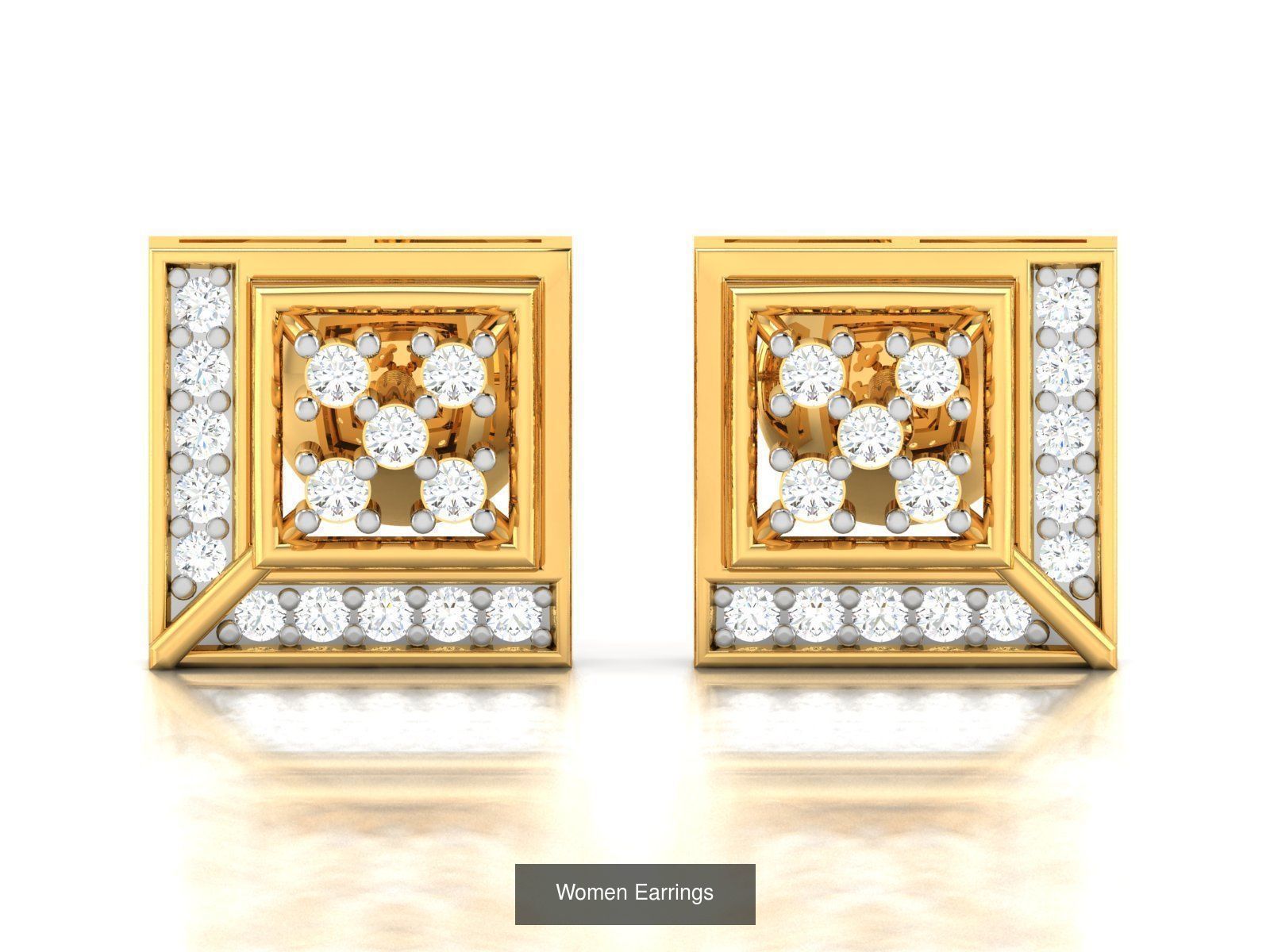 103 Women Earrings  3D Model Collection_127