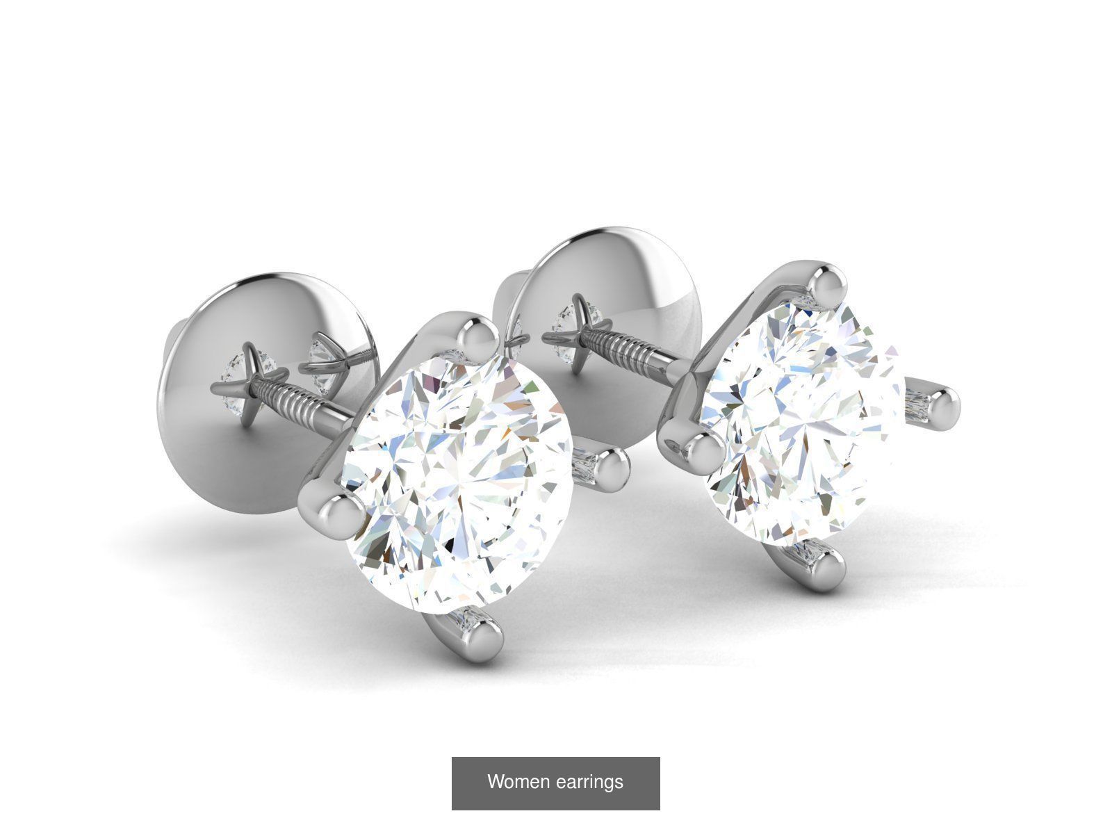 103 Women Earrings  3D Model Collection_96