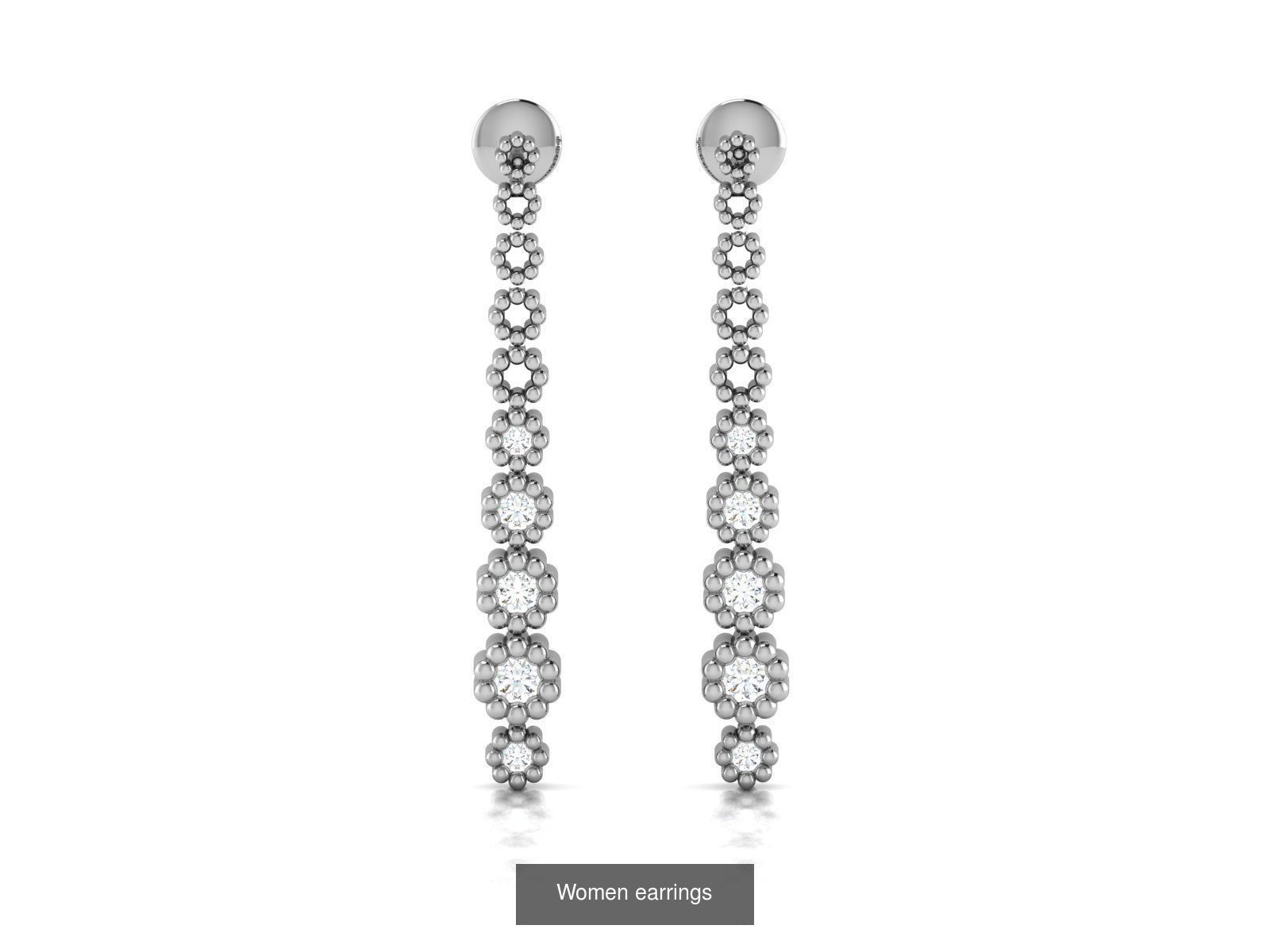 103 Women Earrings  3D Model Collection_54