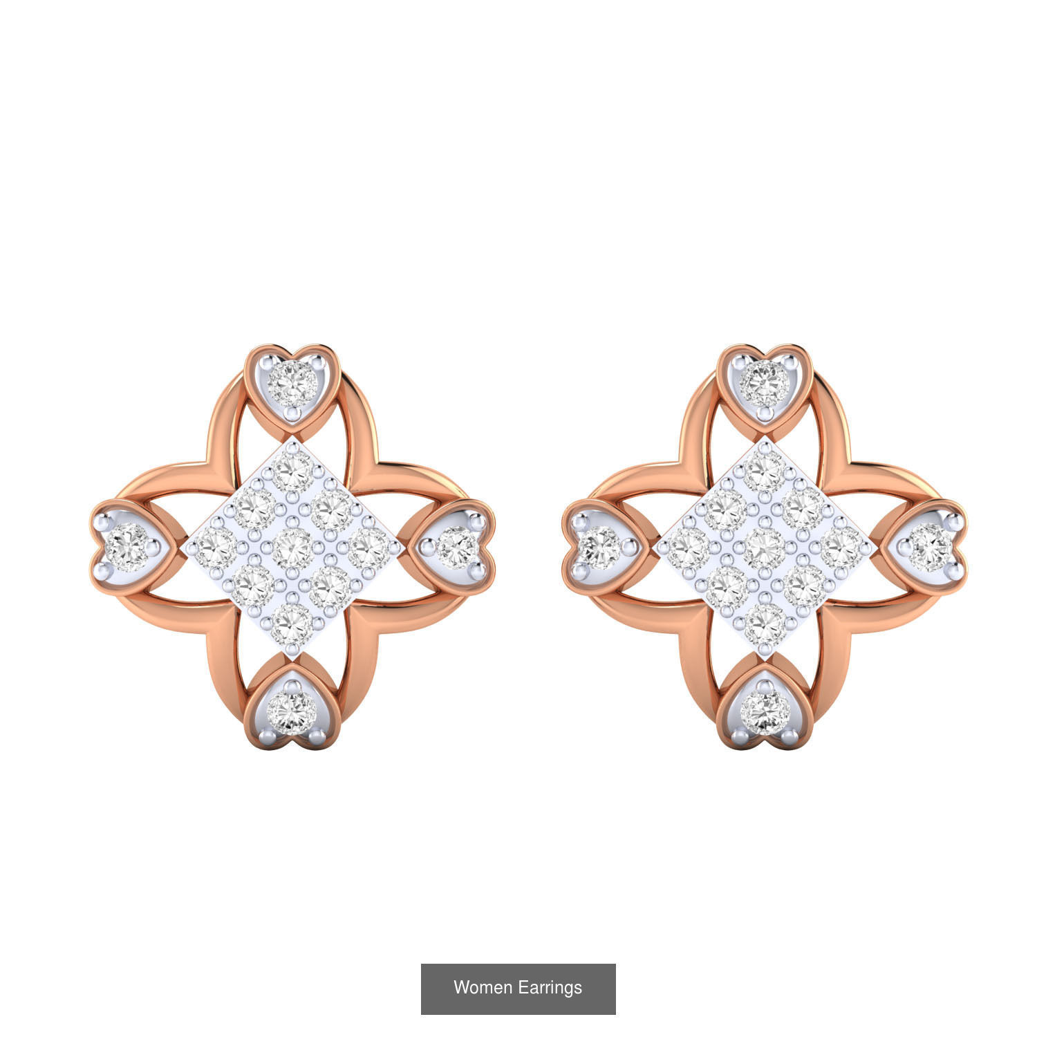 103 Women Earrings  3D Model Collection_132