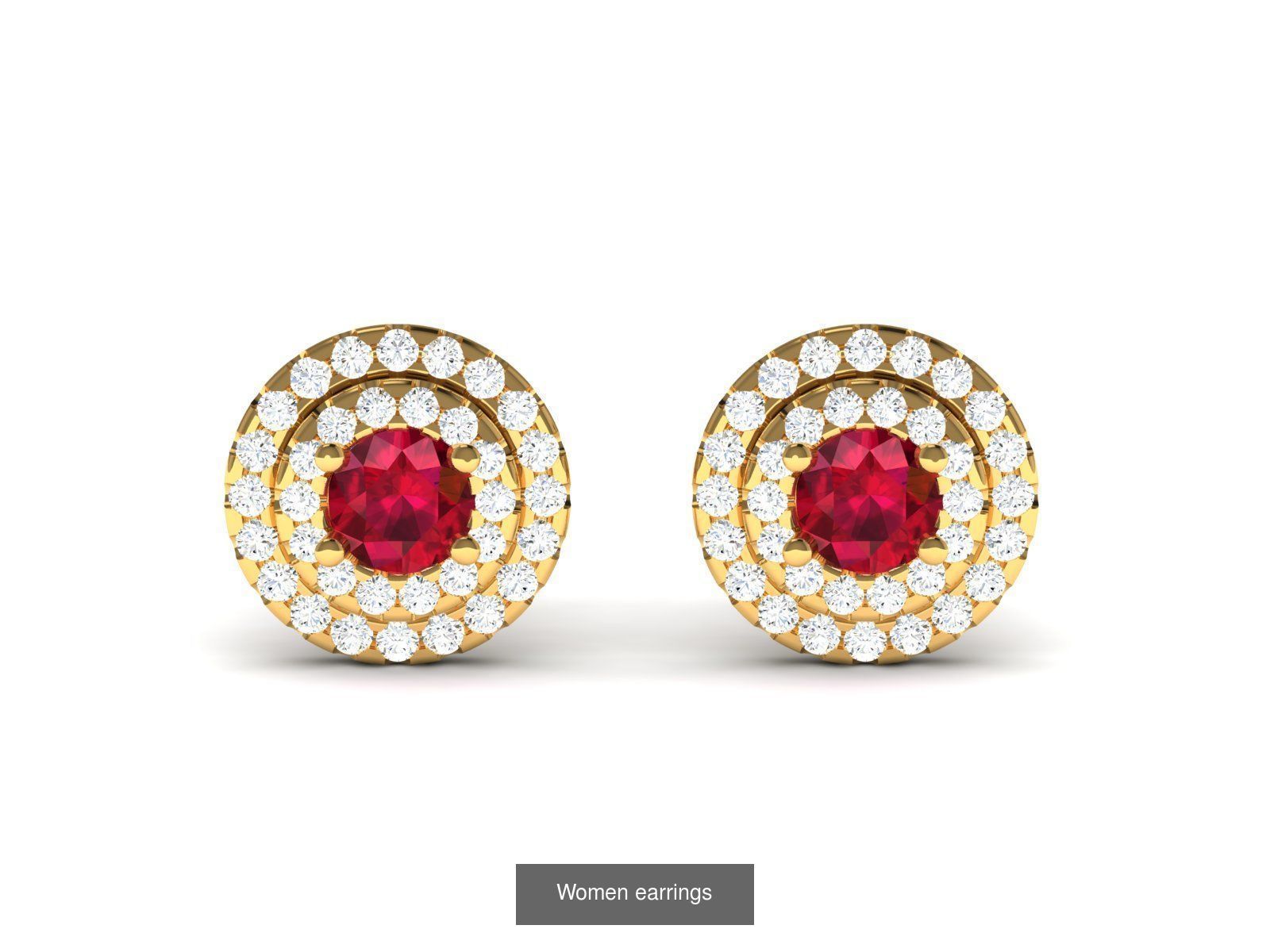 103 Women Earrings  3D Model Collection_85
