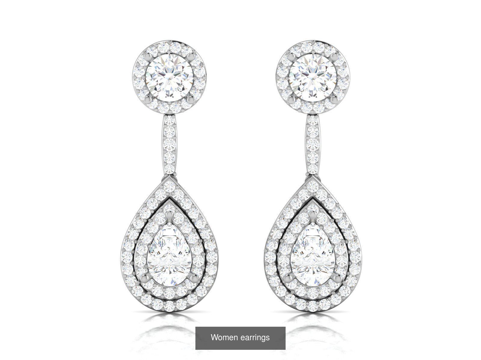 103 Women Earrings  3D Model Collection_67