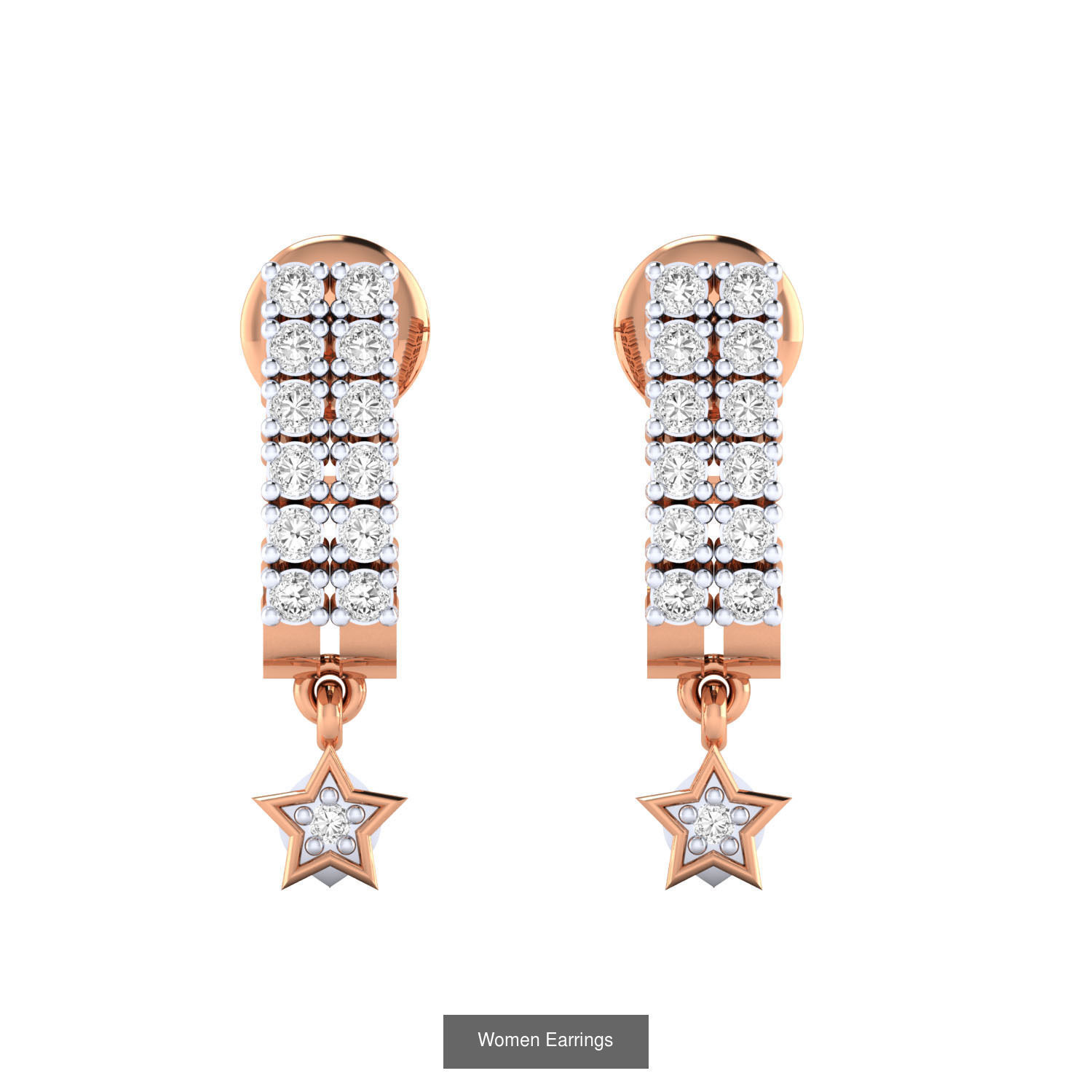 103 Women Earrings  3D Model Collection_135