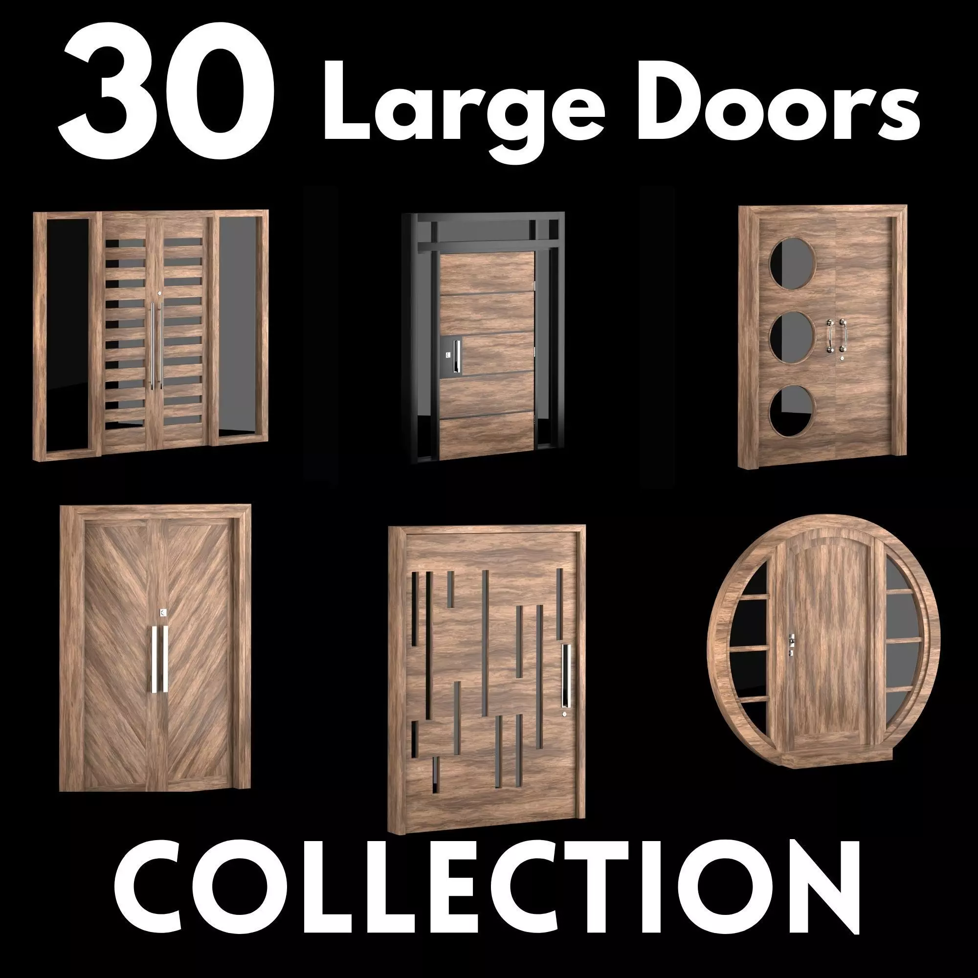Exterior Large Door Collection 3D model_0