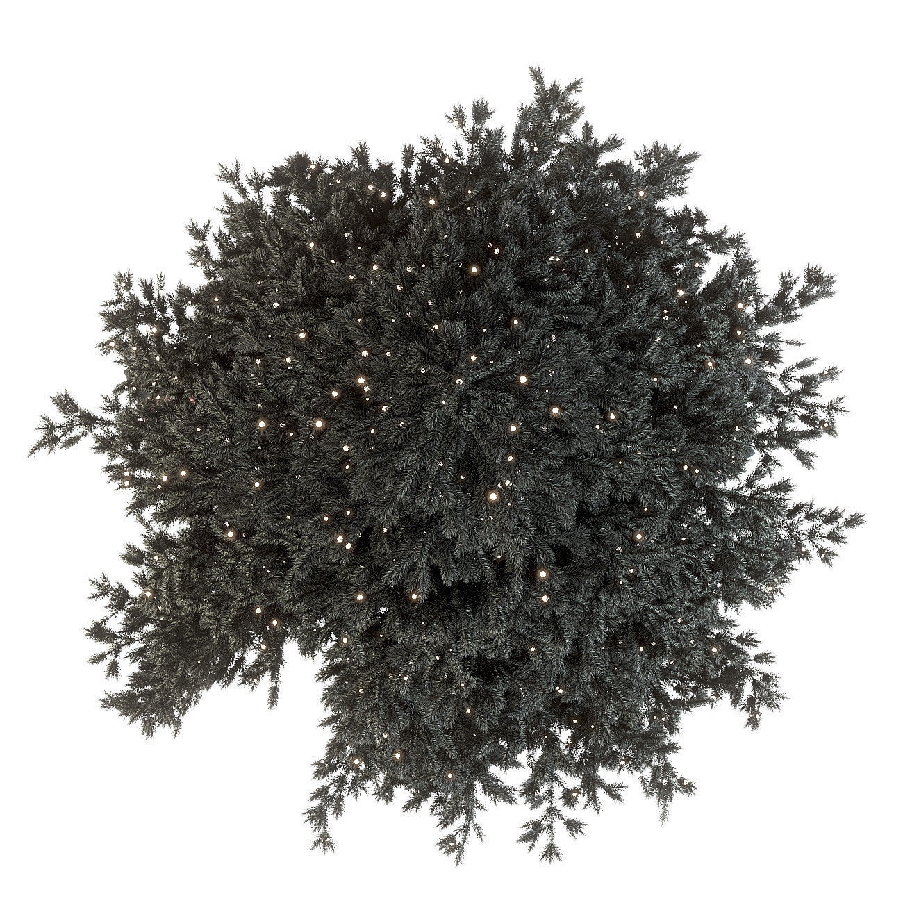 Dark christmas tree with boxes and garland 3D model_4