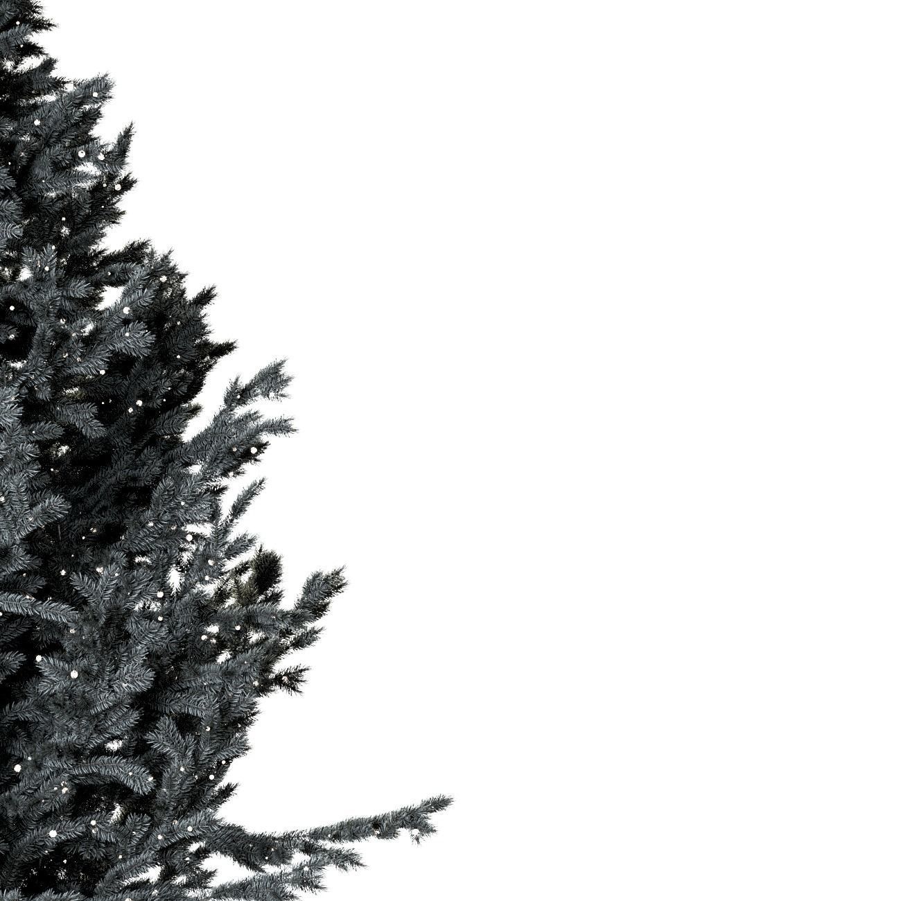 Dark christmas tree with boxes and garland 3D model_3