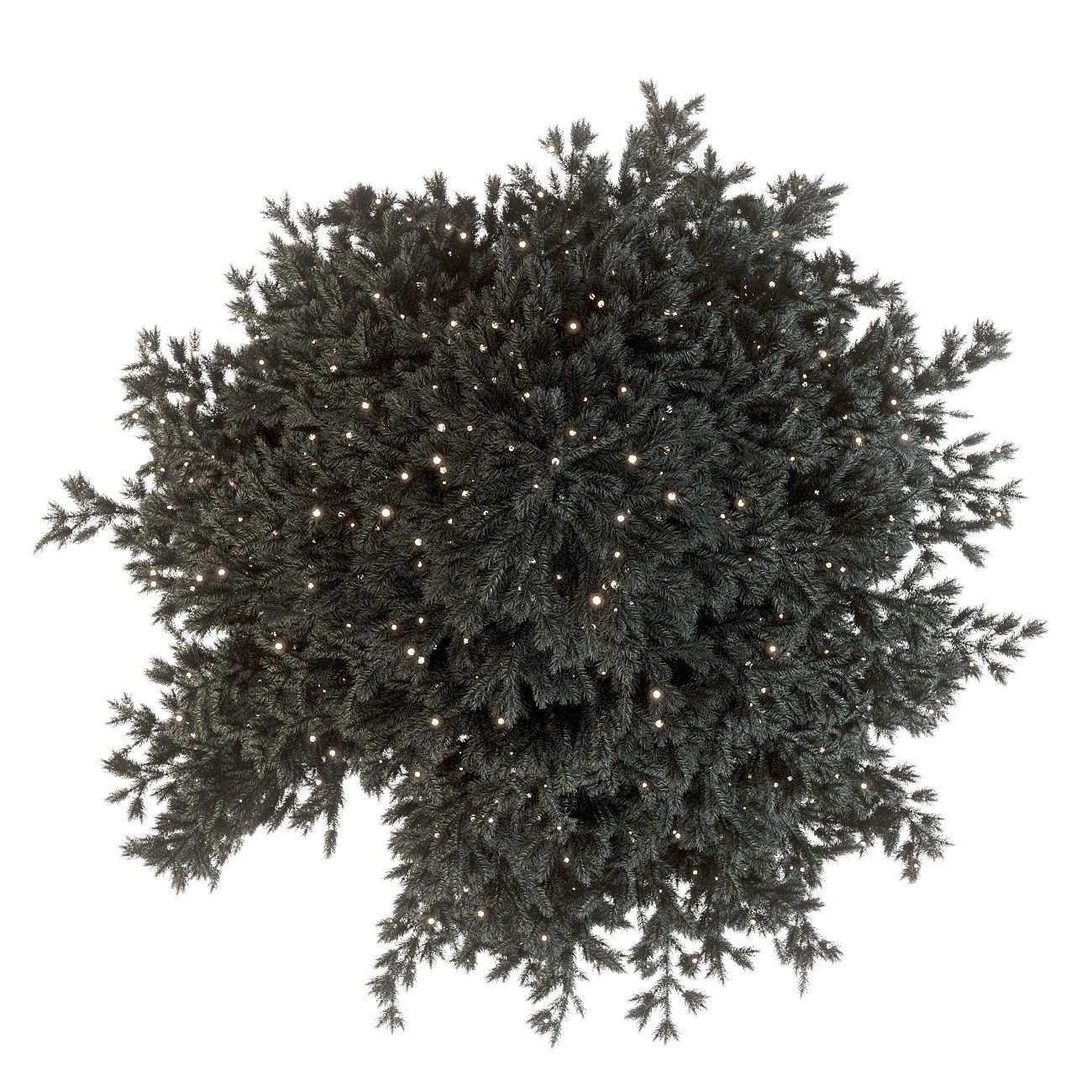 Dark christmas tree with boxes and garland 3D model_5