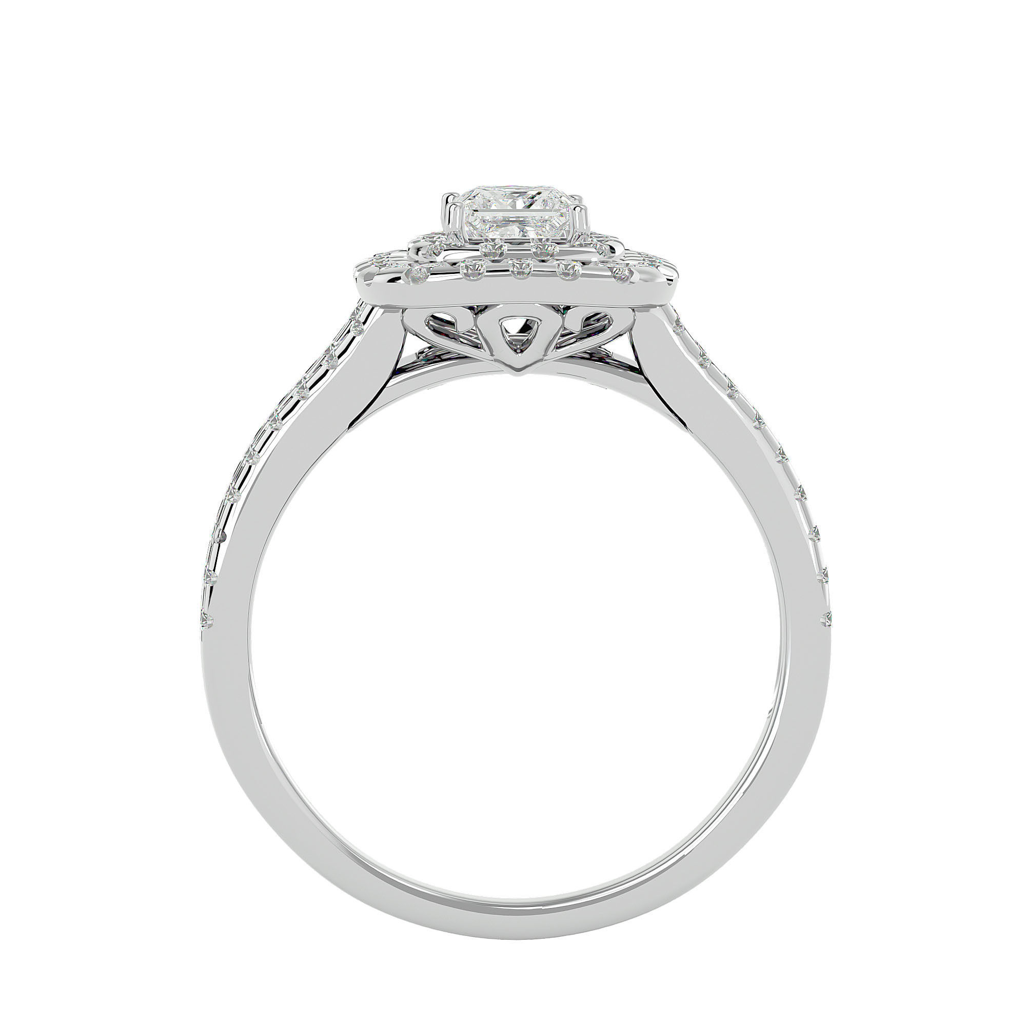 Solitaire ring model 3D print model_4
