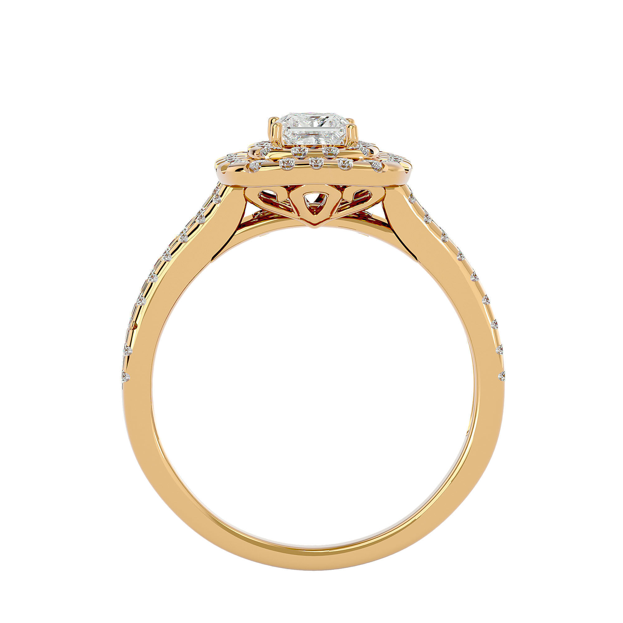 Solitaire ring model 3D print model_5