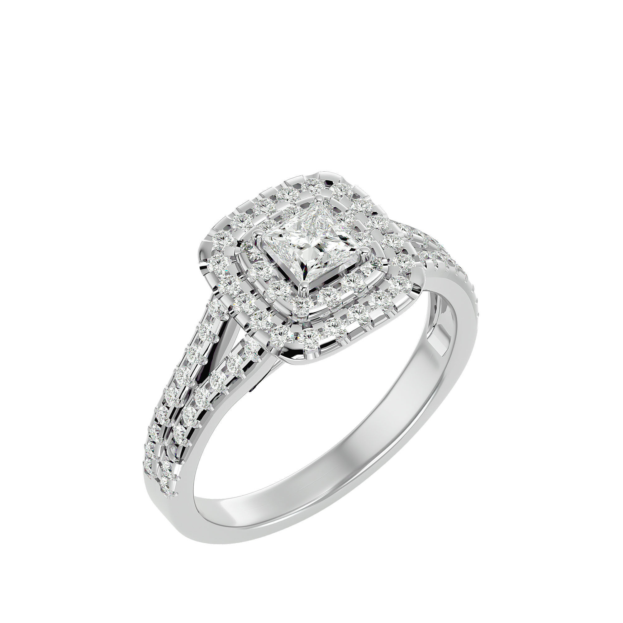 Solitaire ring model 3D print model_10