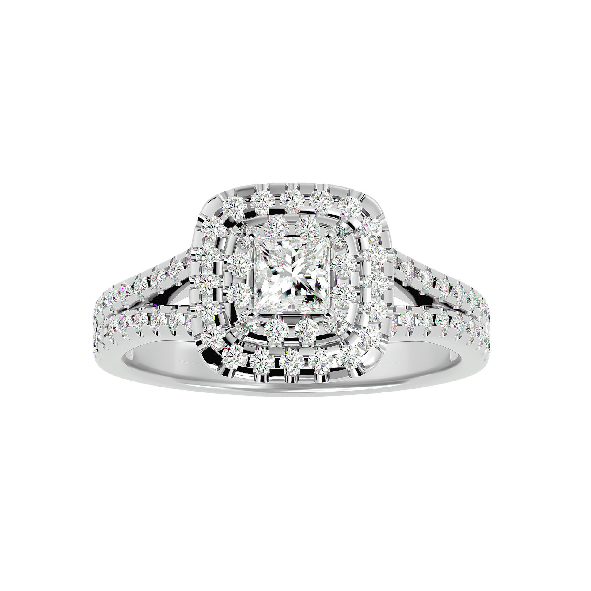 Solitaire ring model 3D print model_2