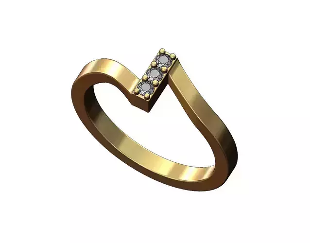 Diamond bar overlapping shank ring US sizes 5to9