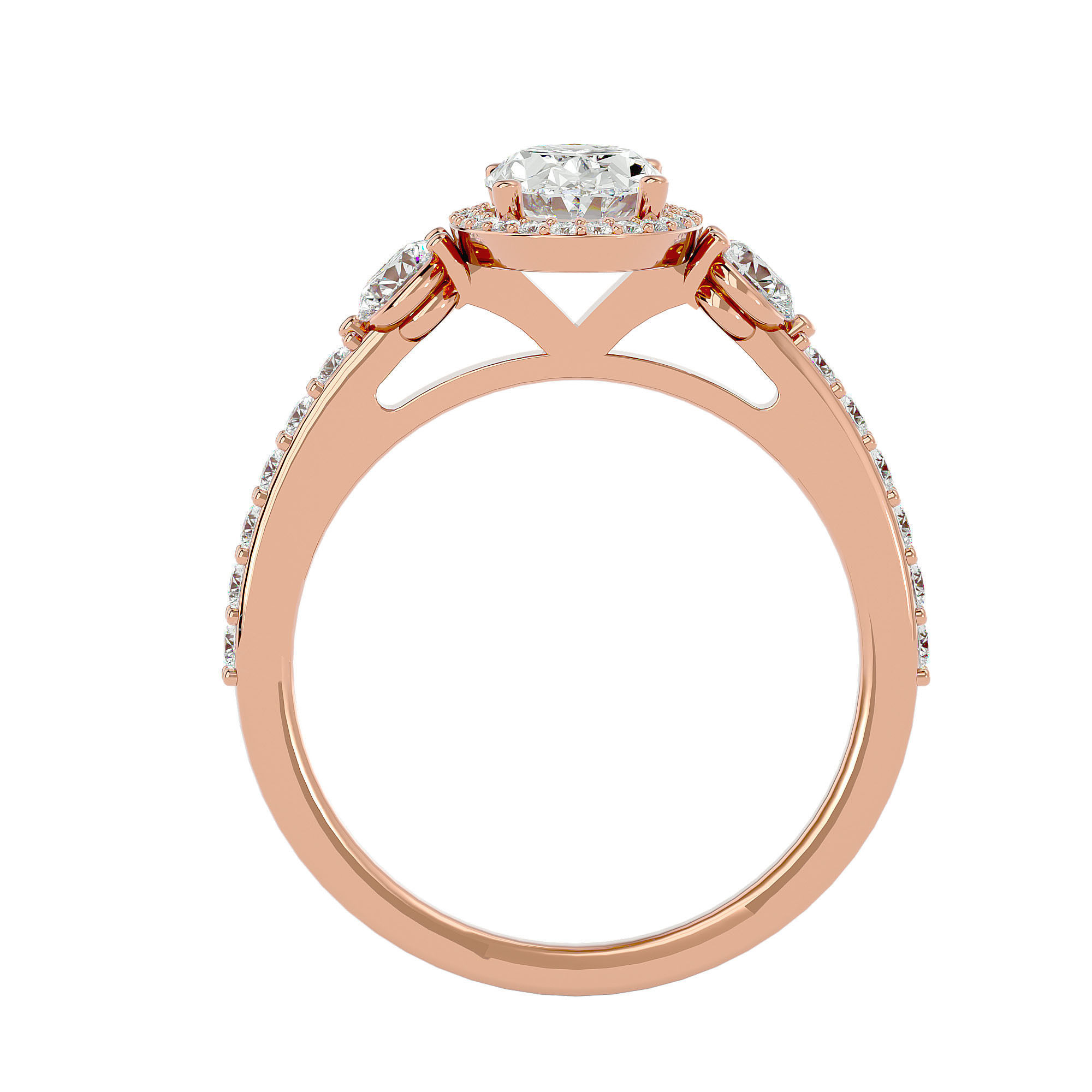 Solitaire ring model 3D print model_6