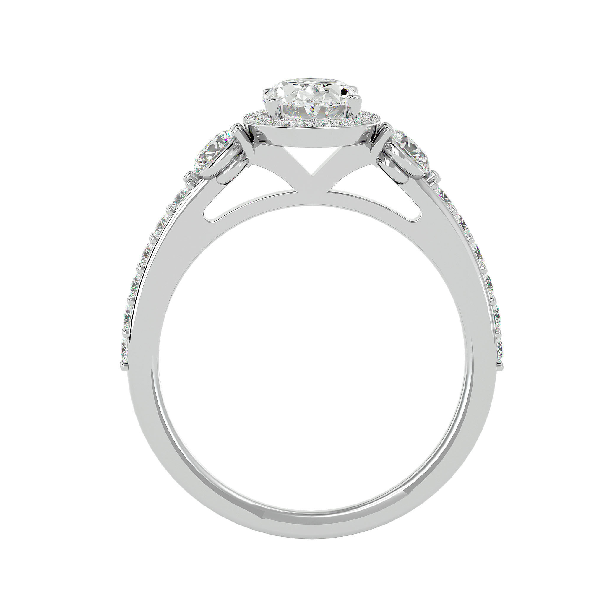 Solitaire ring model 3D print model_4