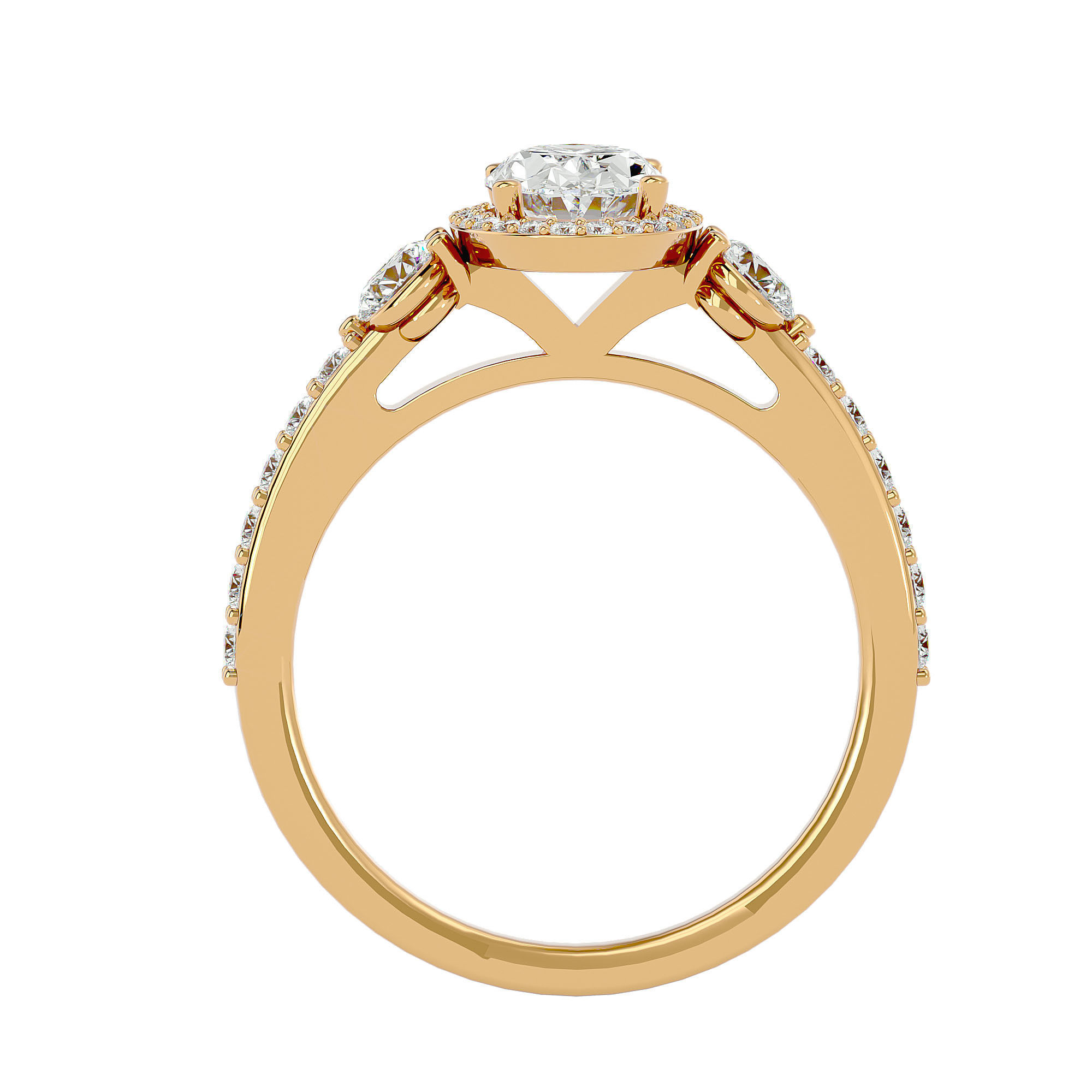 Solitaire ring model 3D print model_5
