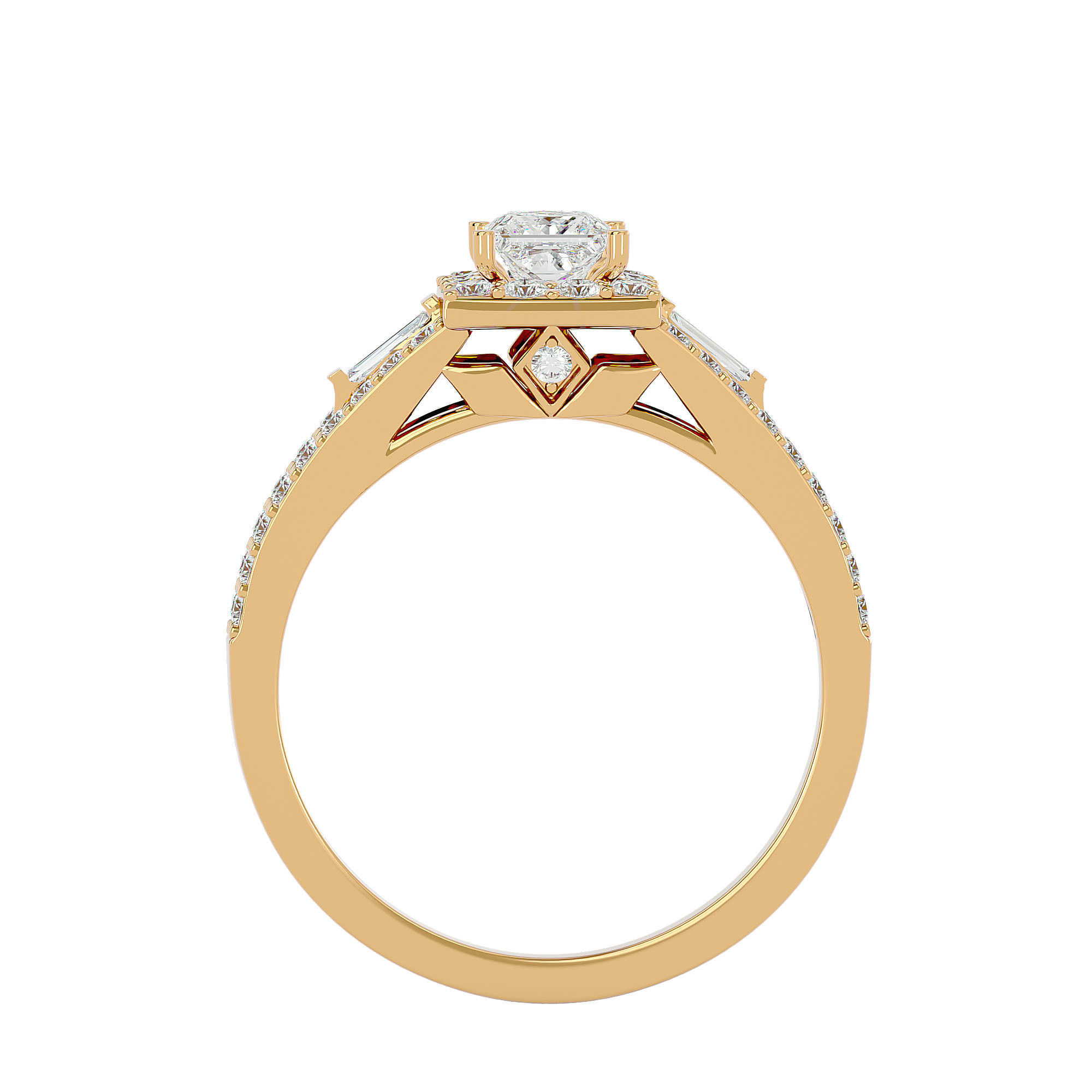 Solitaire ring model 3D print model_4