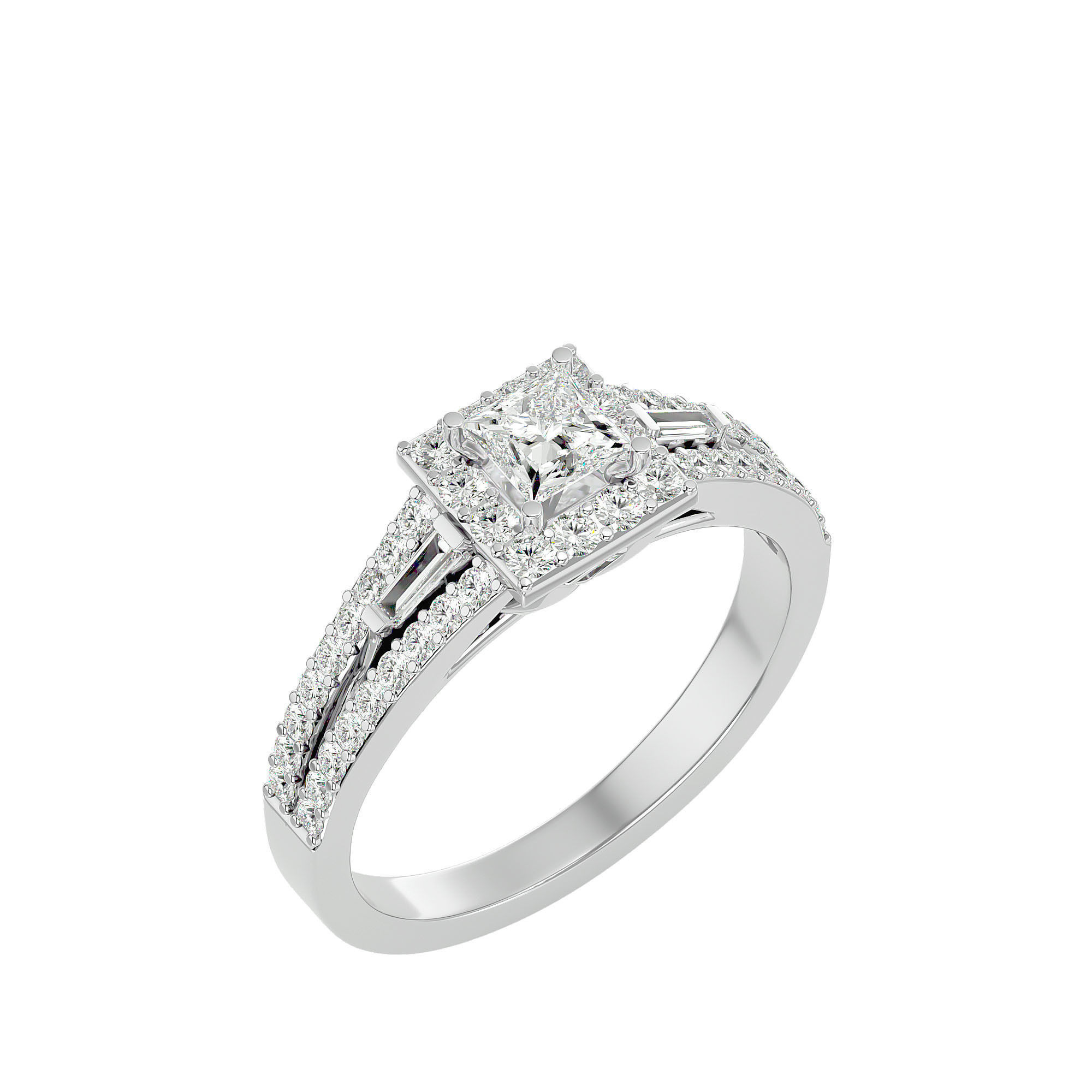 Solitaire ring model 3D print model_9