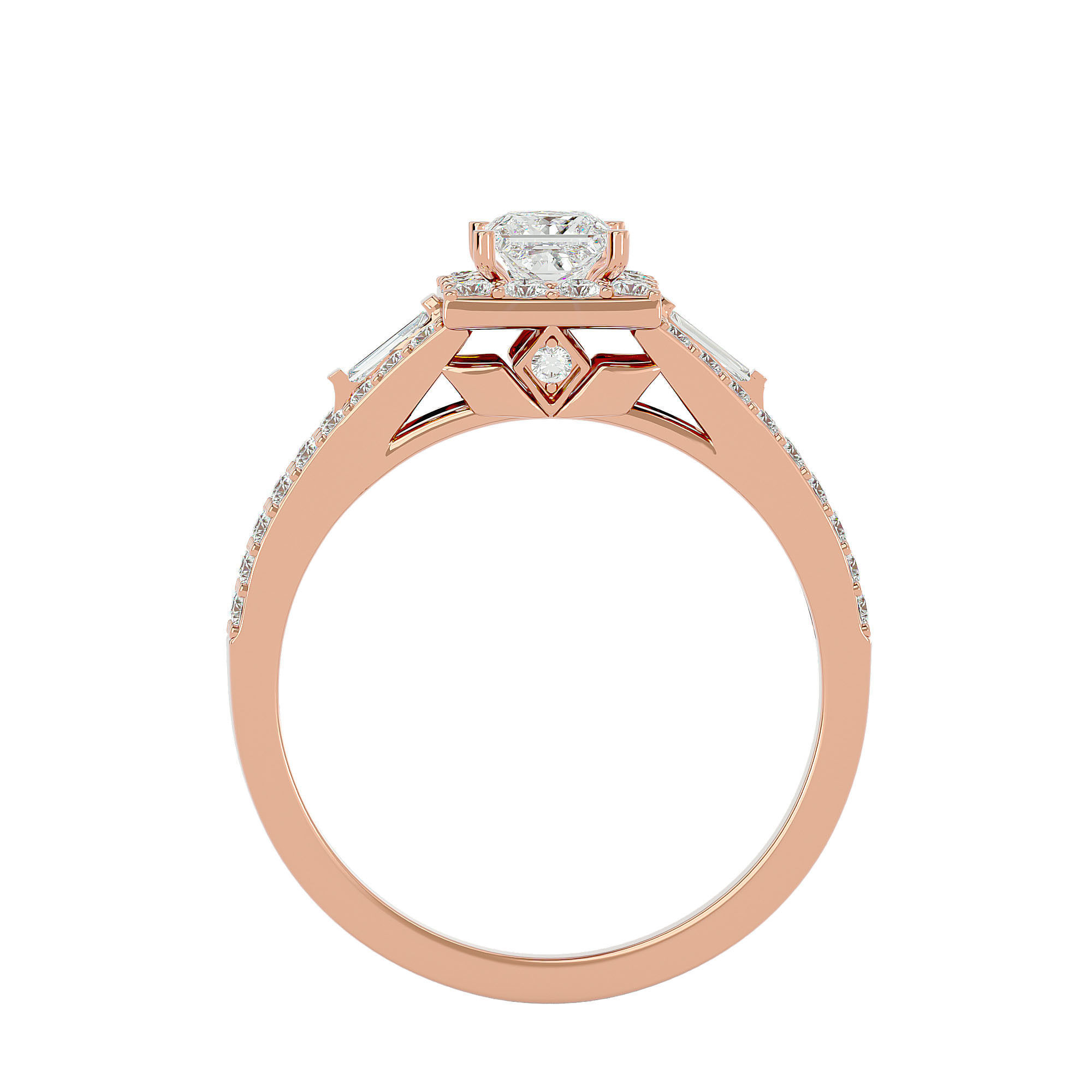 Solitaire ring model 3D print model_5