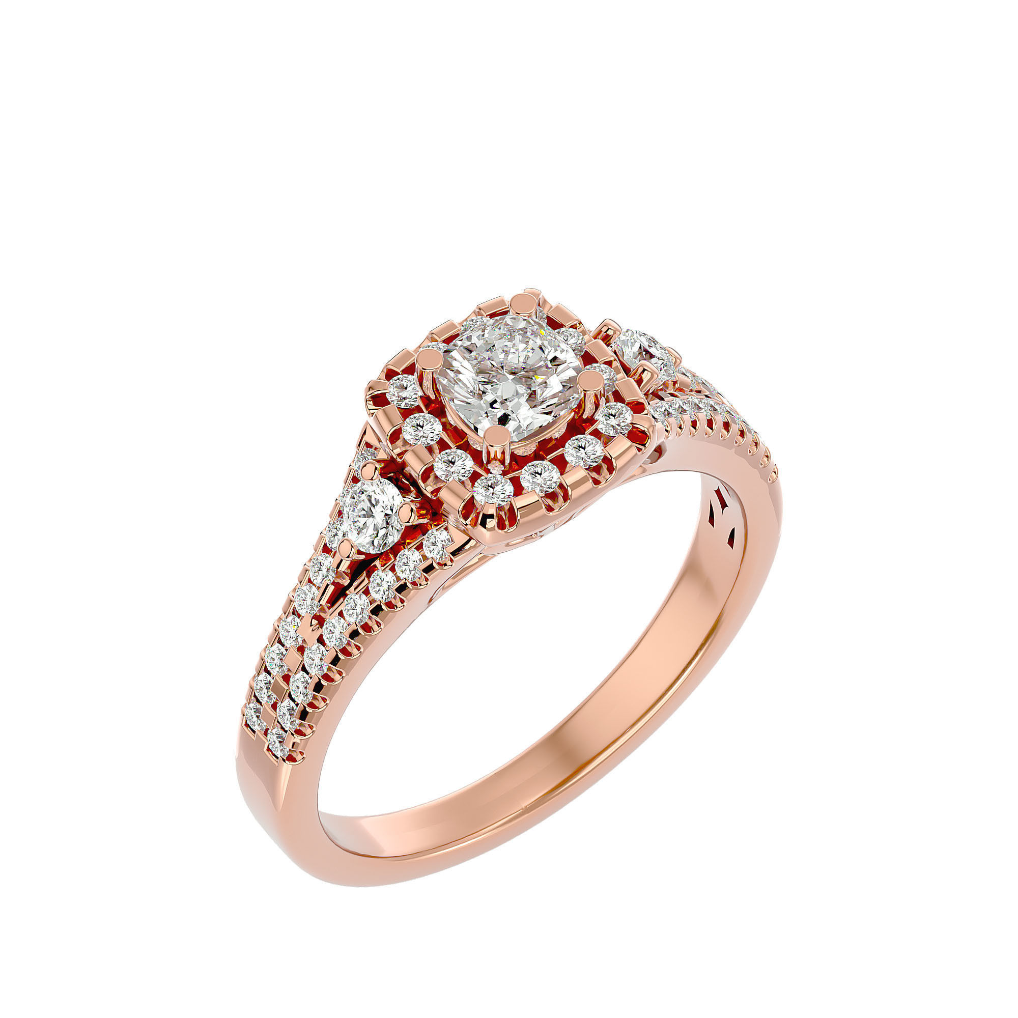 Solitaire ring model 3D print model_15