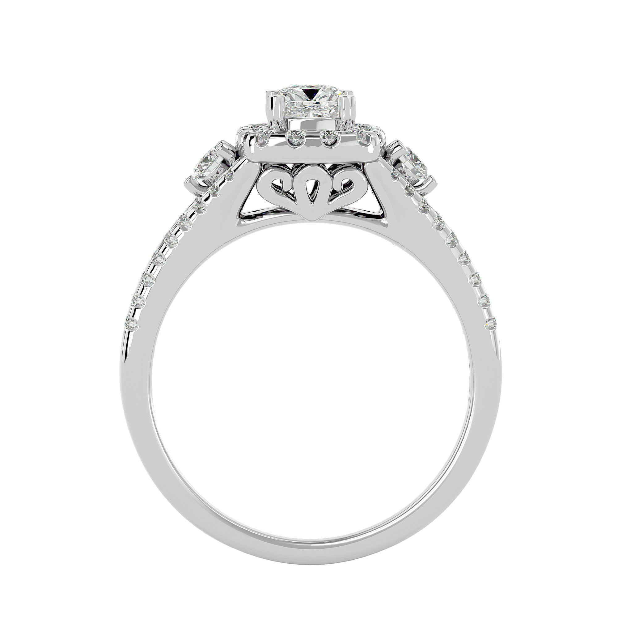 Solitaire ring model 3D print model_7